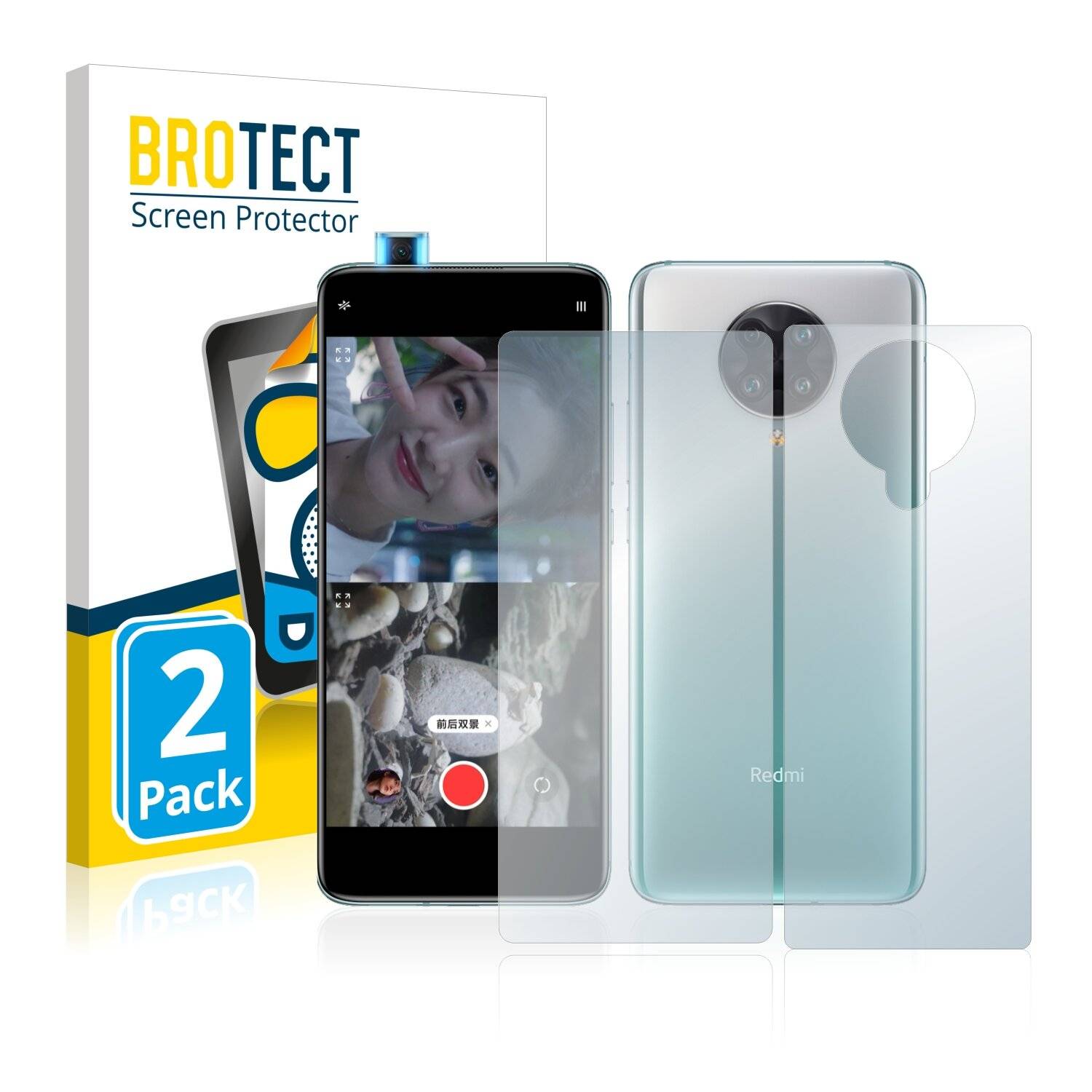 2x BROTECT Matte Displayschutzfolie für Xiaomi Redmi K30 Ultra (Vorder + Rückseite) -