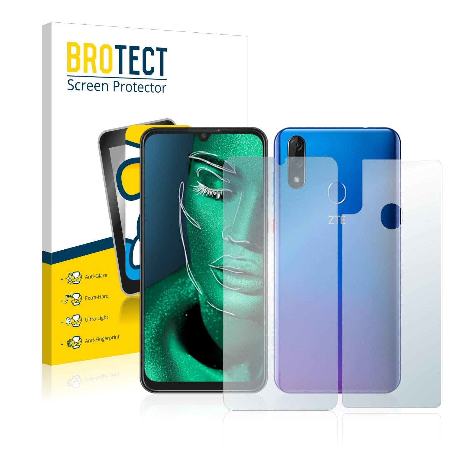 BROTECT AirGlass Matte Schutzglas Folie für ZTE Blade 10 (Vorder +
