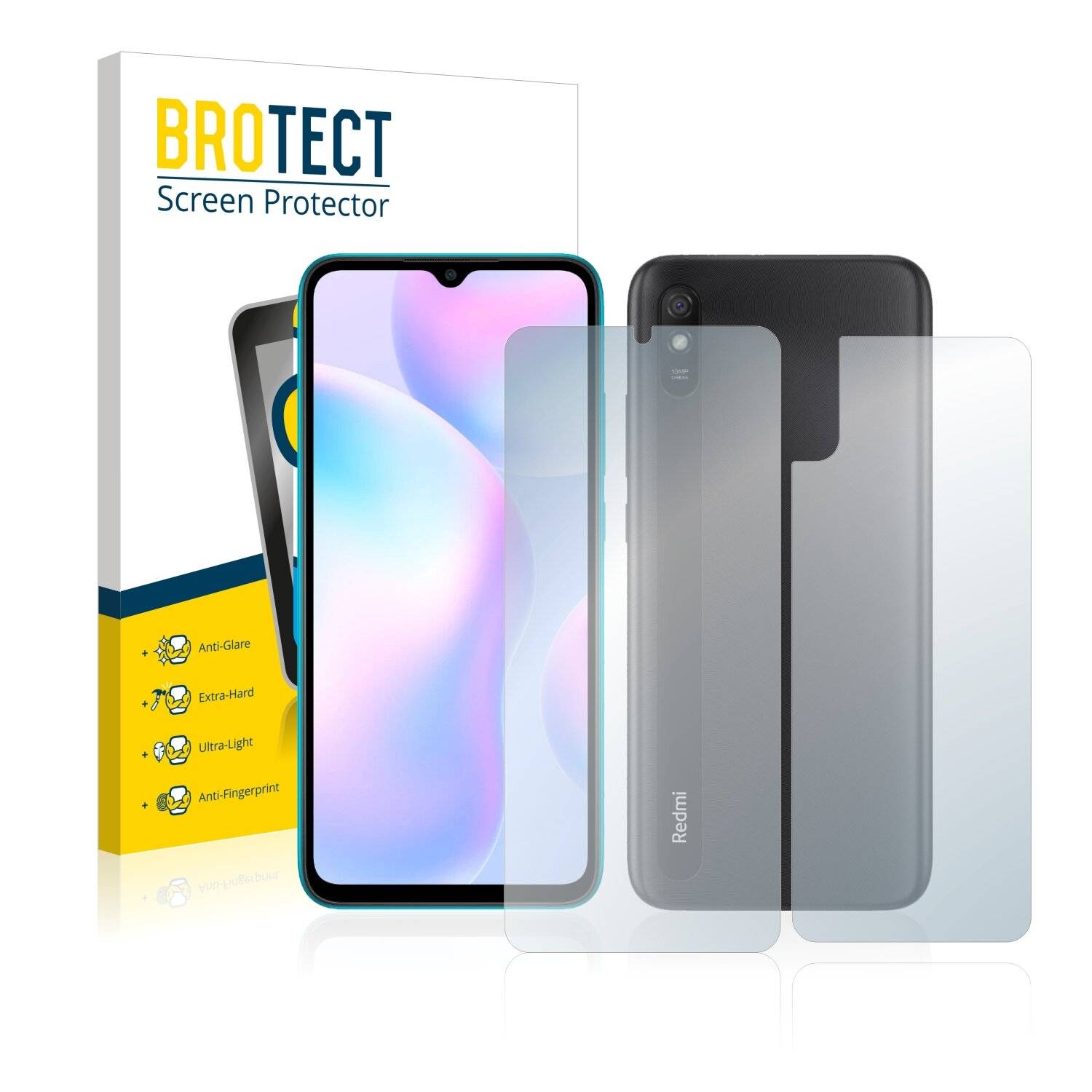 BROTECT AirGlass Matte Schutzglas Folie für Xiaomi Redmi 9A (Vorder +