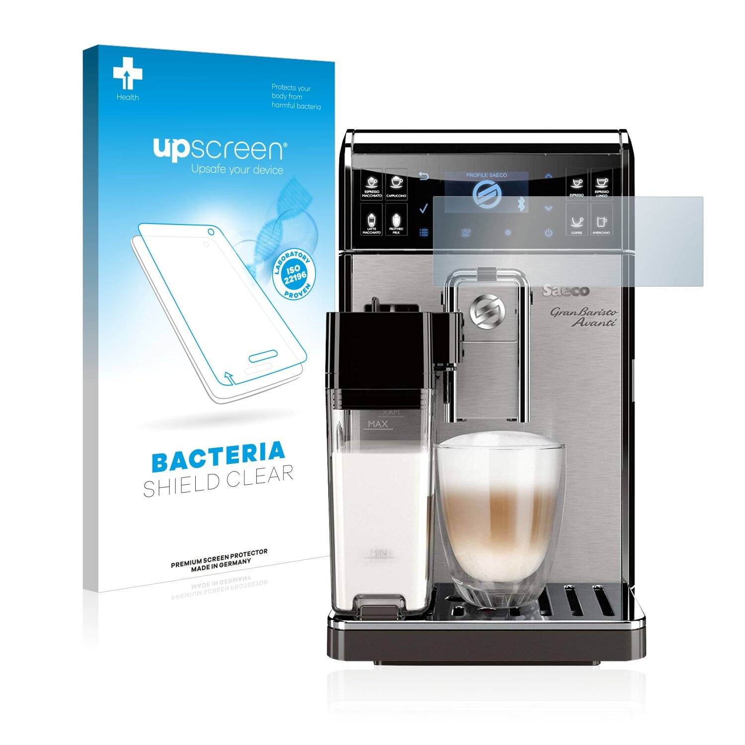 upscreen Bacteria Shield Clear Premium Antibakterielle Displayschutzfolie für Philips Saeco