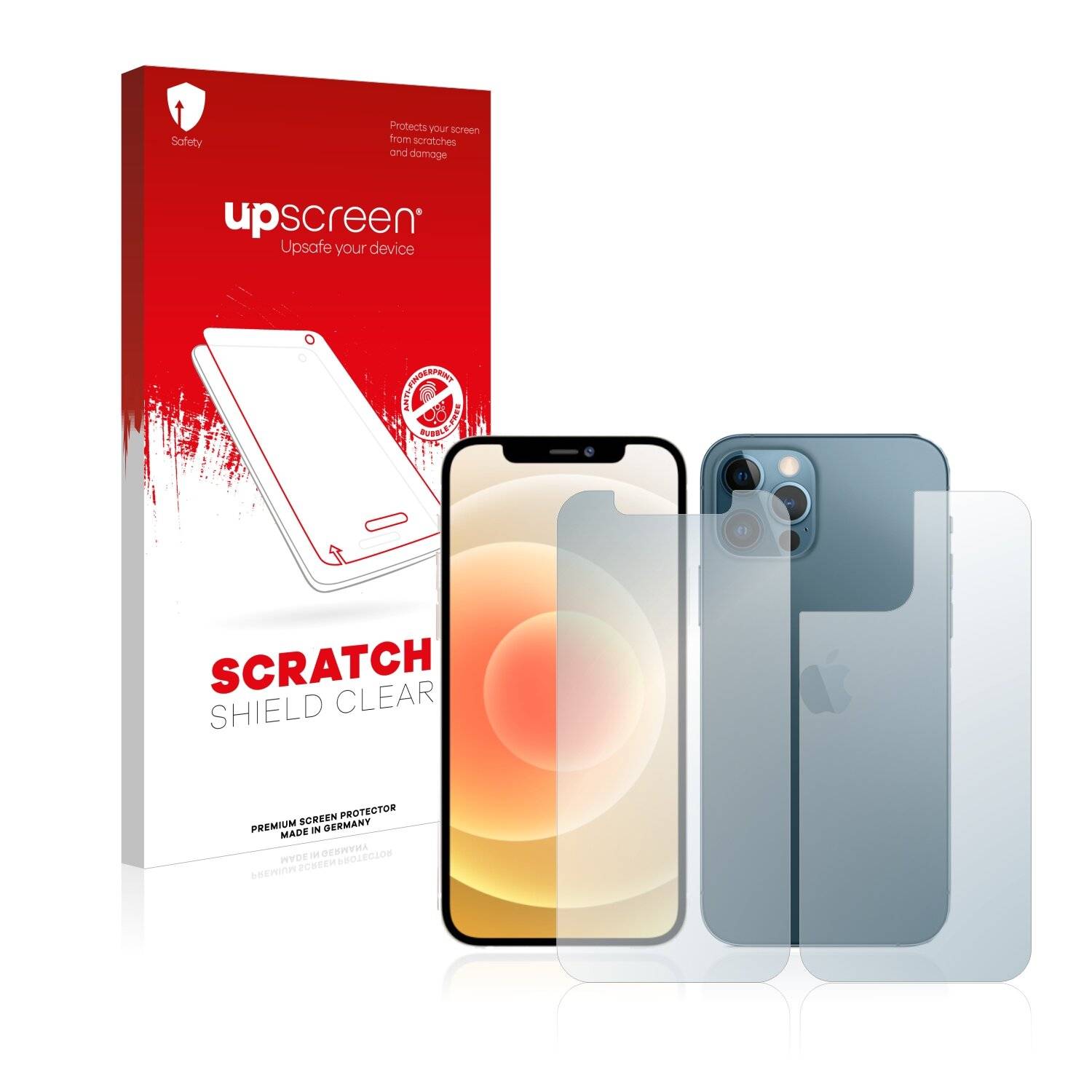 upscreen Scratch Shield Clear Premium Displayschutzfolie für Apple iPhone 12 Pro (Vorder +
