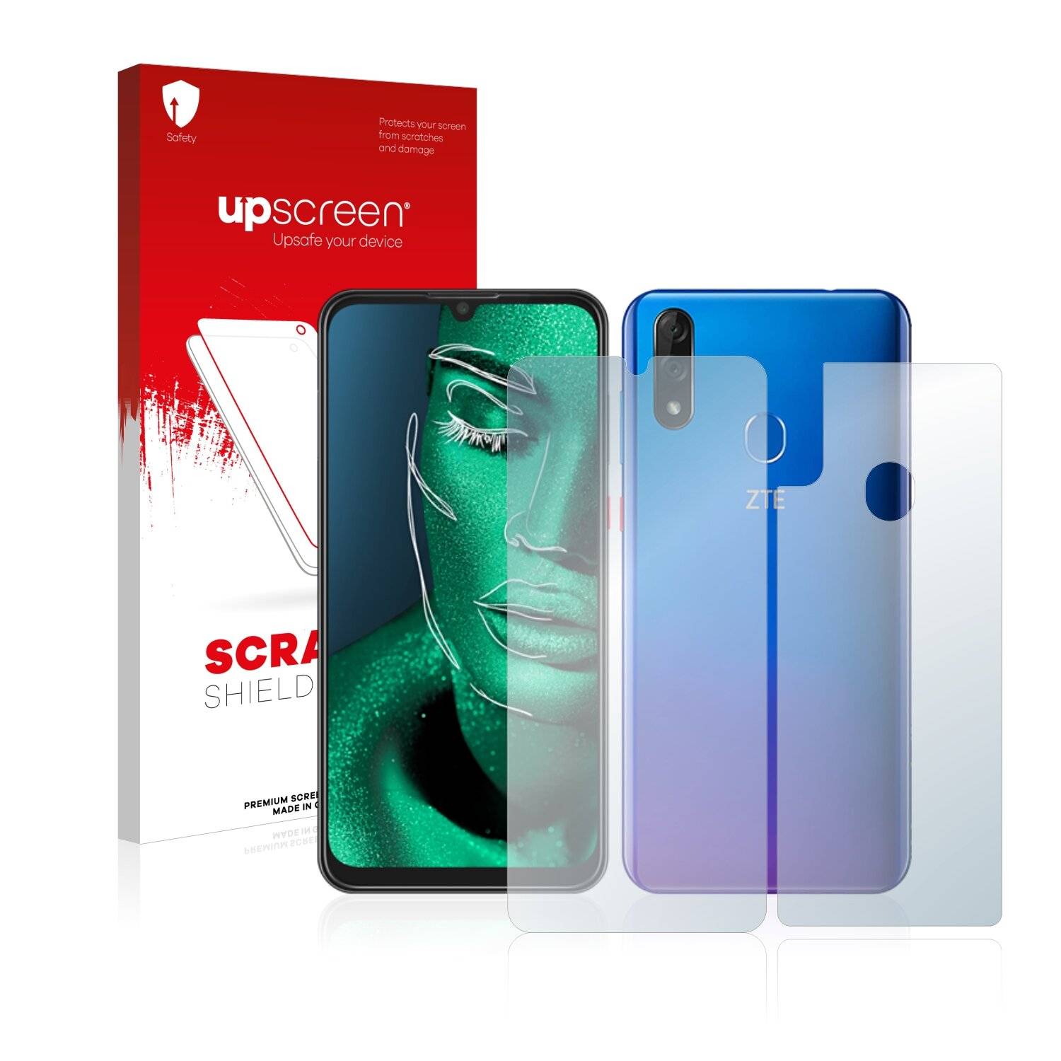 upscreen Scratch Shield Clear Premium Displayschutzfolie für ZTE Blade 10 (Vorder +
