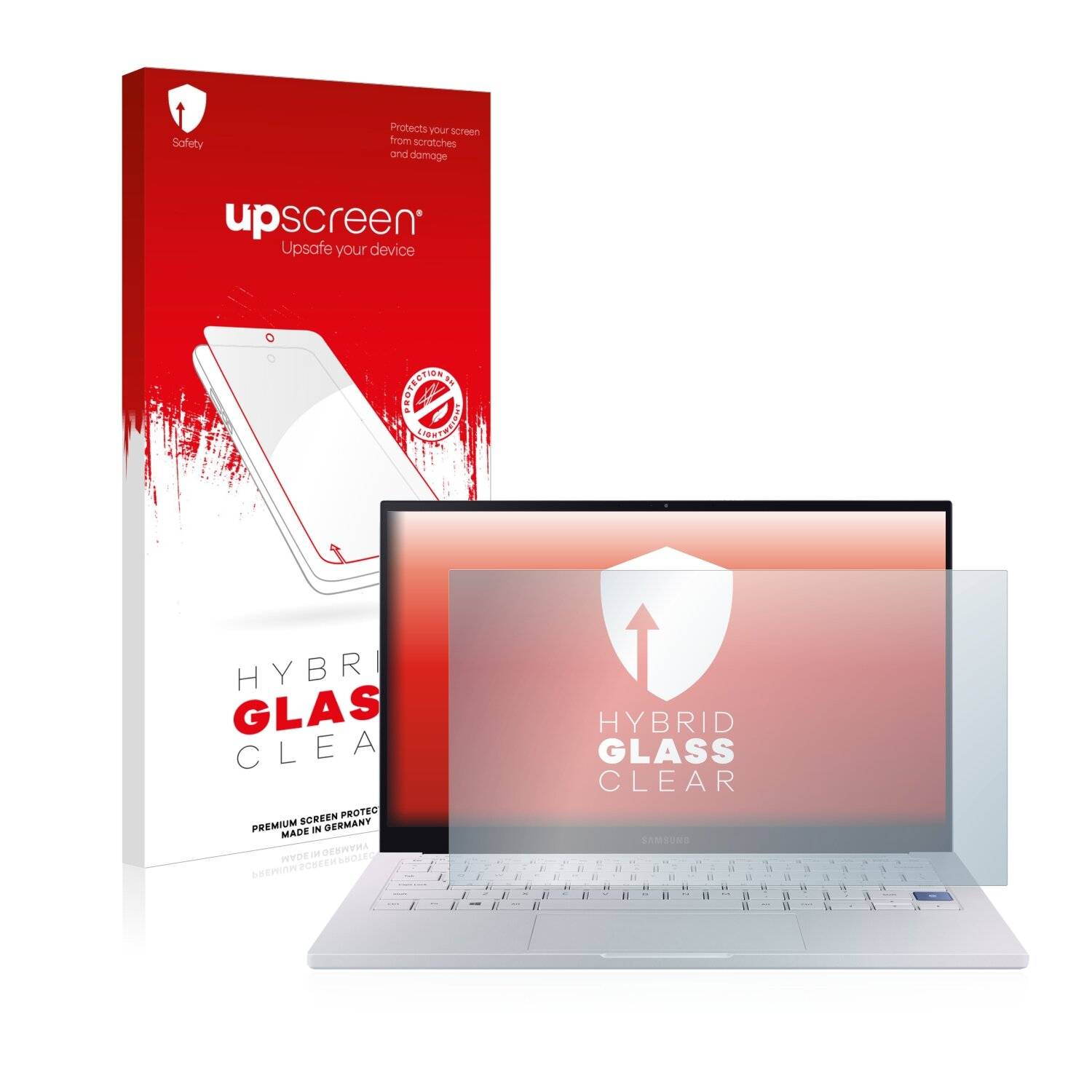 upscreen Hybrid Glass Clear Premium Schutzglas Folie für Samsung Galaxy Book Ion