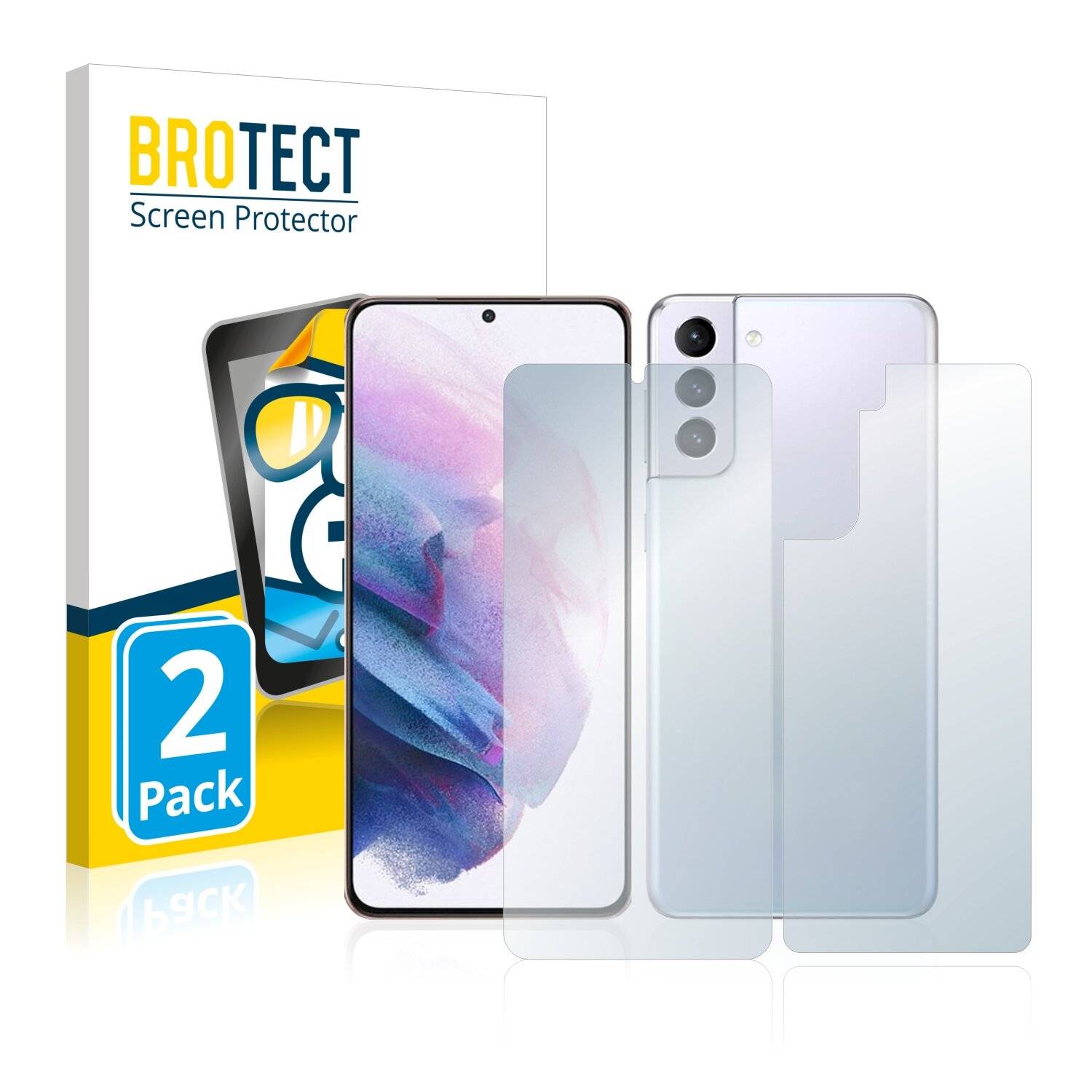 2x BROTECT HD-Clear Displayschutzfolie für Samsung Galaxy S21 Plus 5G (Vorder +