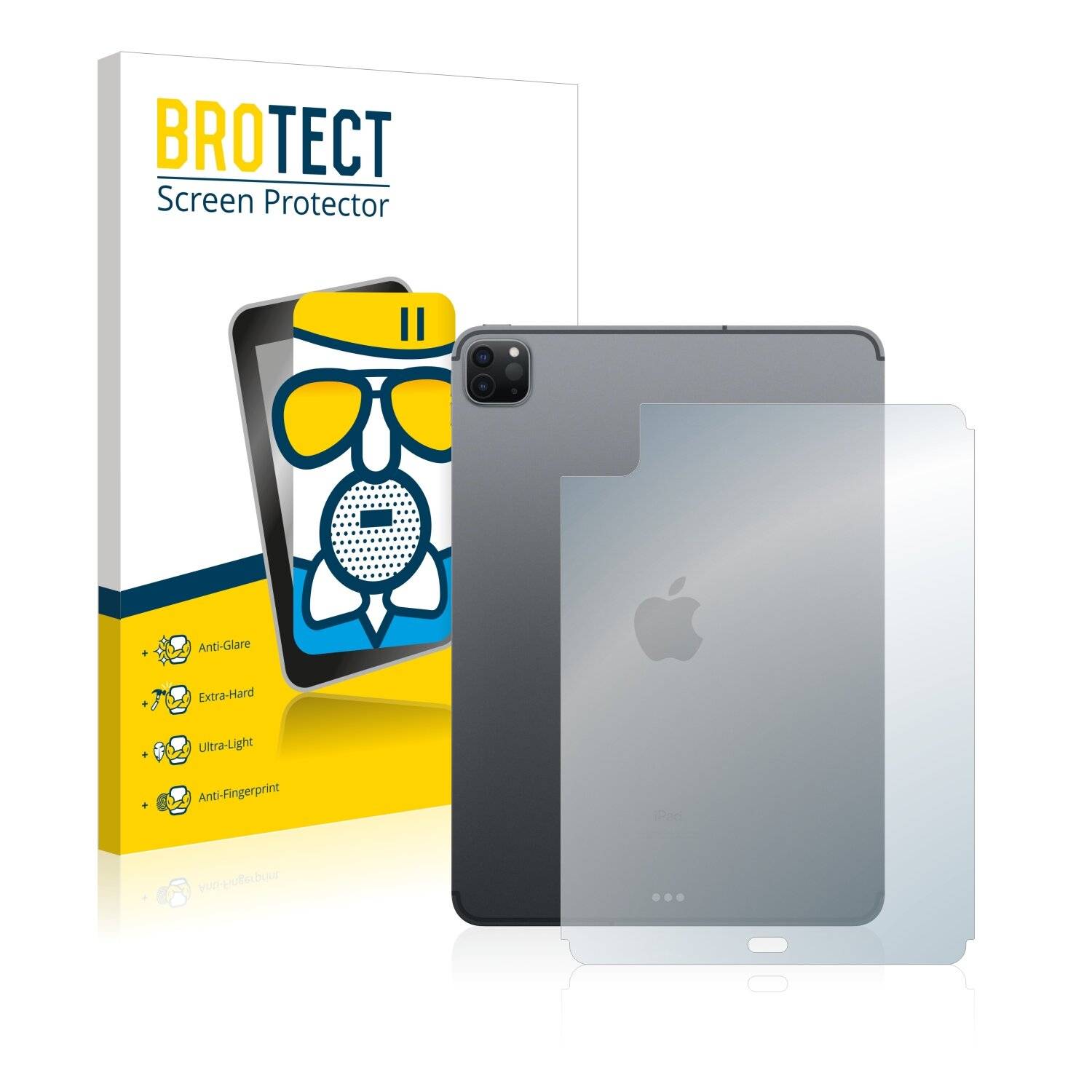 BROTECT AirGlass Matte Schutzglas Folie für Apple iPad Pro 11 WiFi Cellular 2020 (Rückseite,