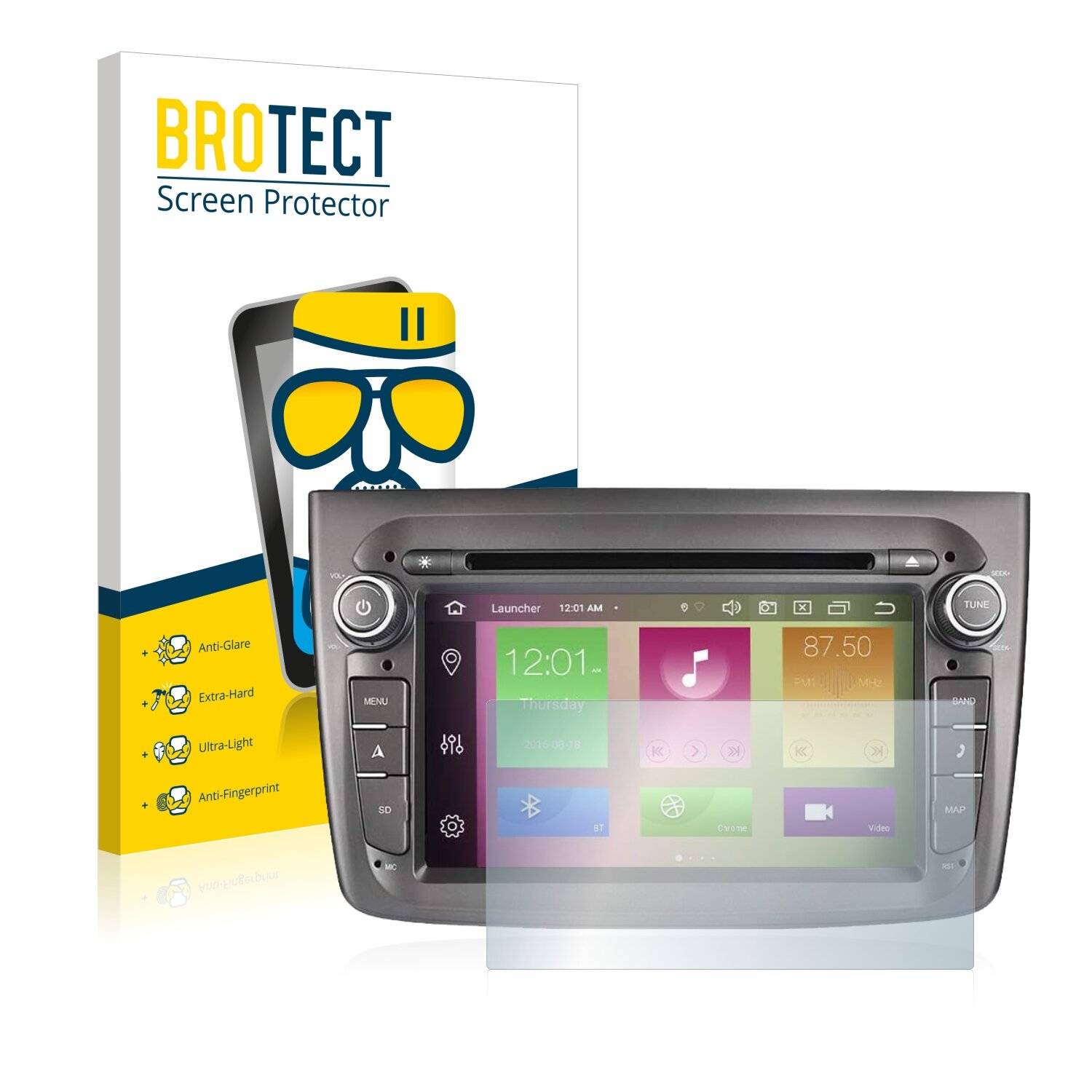 BROTECT AirGlass Matte Schutzglas Folie für Alfa Romeo Mito 2008-2012 Infotainment System