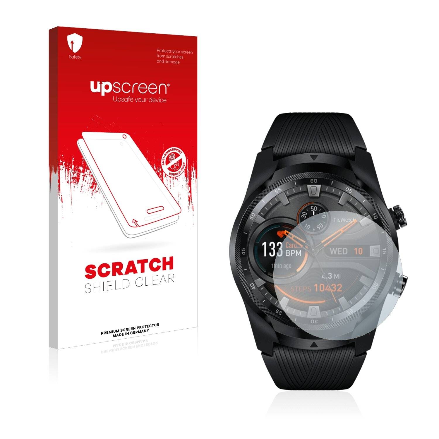 upscreen Scratch Shield Clear Premium Displayschutzfolie für Mobvoi TicWatch Pro