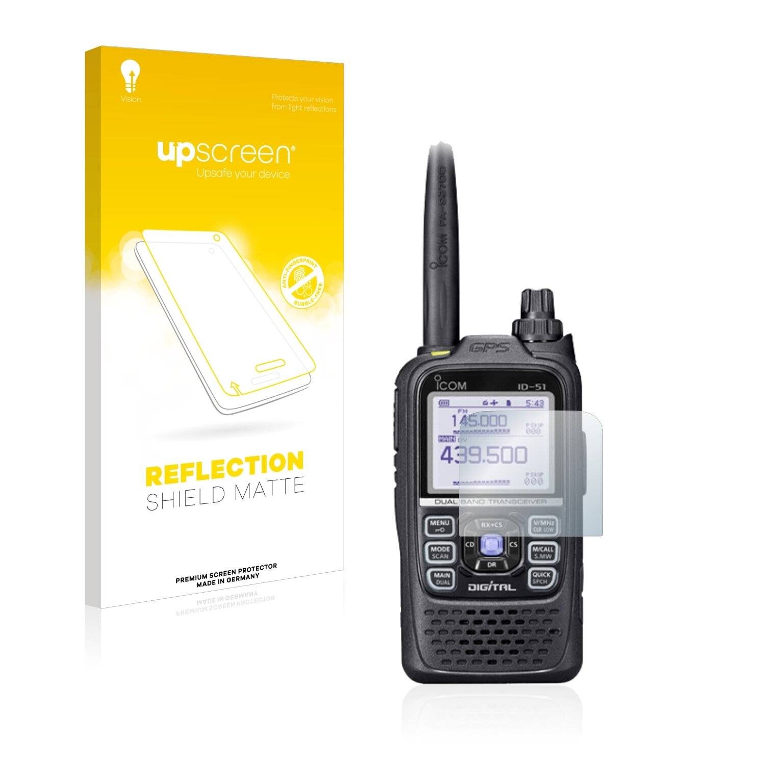 upscreen Reflection Shield Matte Premium Displayschutzfolie für Icom ID-51E Plus