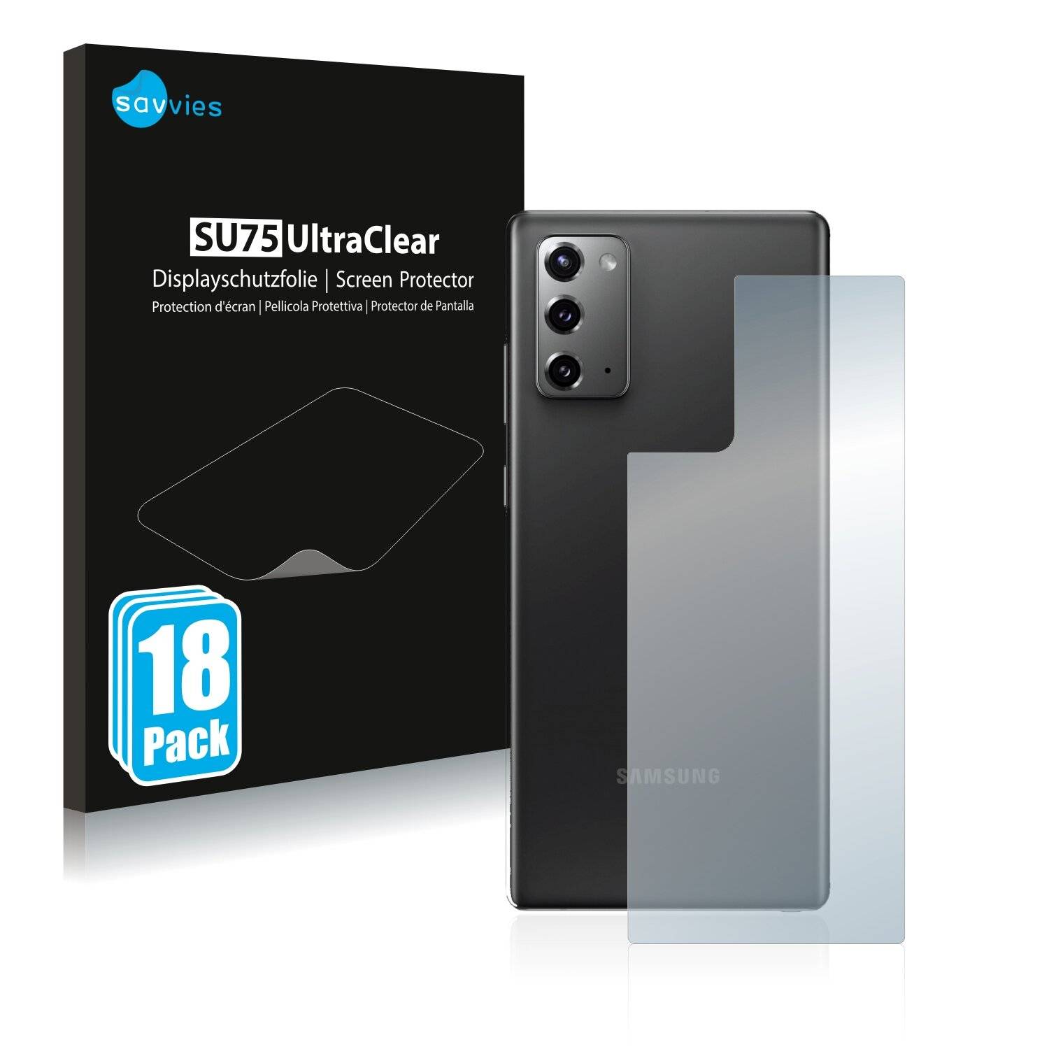 18x Savvies SU75 Displayschutzfolie für Samsung Galaxy Note 20