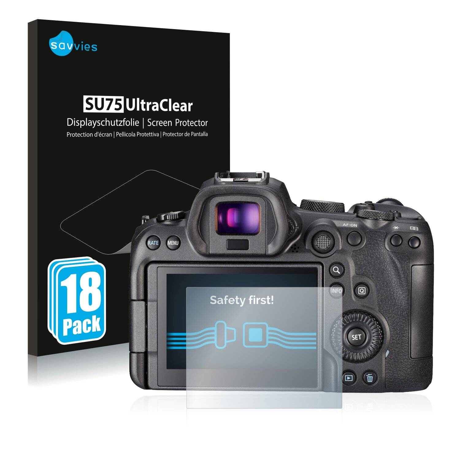 18x Savvies SU75 Displayschutzfolie für Canon EOS