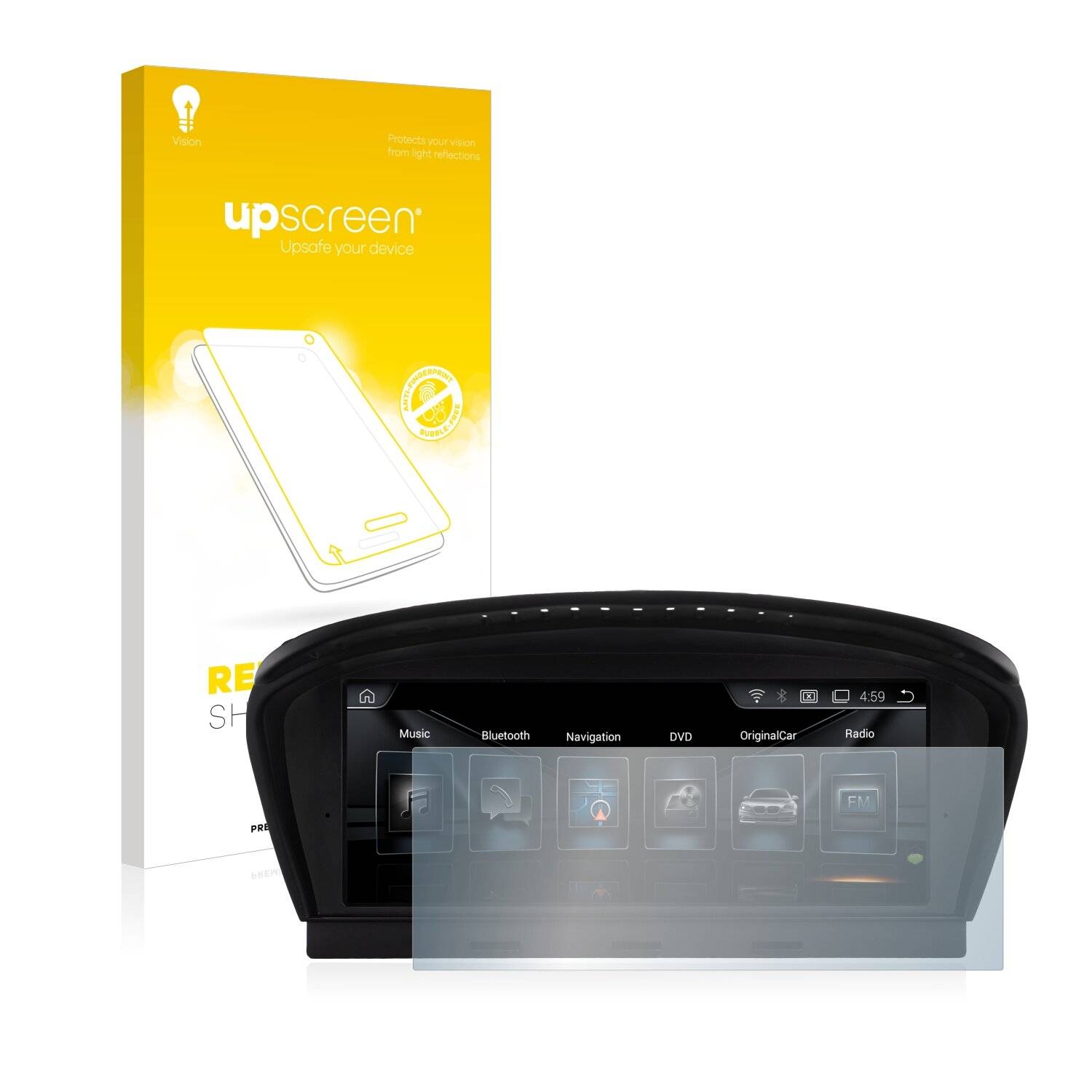upscreen Reflection Shield Matte Premium Displayschutzfolie für BMW 5 E60 2003-2007 iDrive