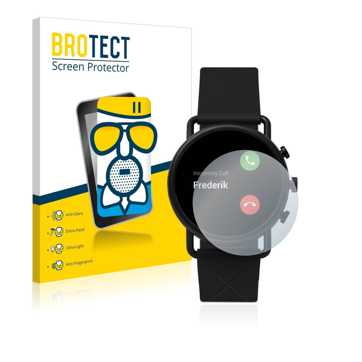 BROTECT AirGlass Matte Schutzglas Folie für Skagen Smartwatch Falster 3 X by