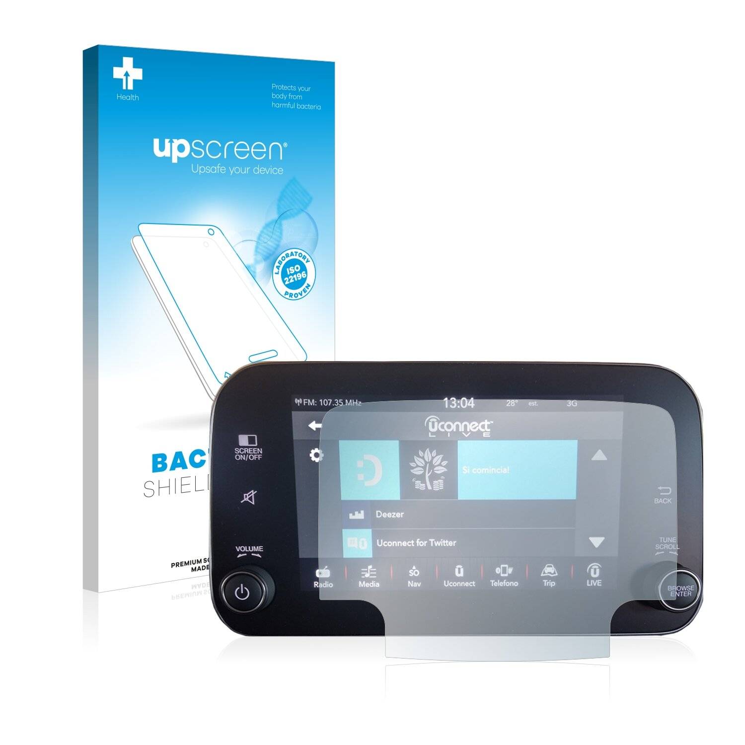 upscreen Bacteria Shield Clear Premium Antibakterielle Displayschutzfolie für Fiat 500L