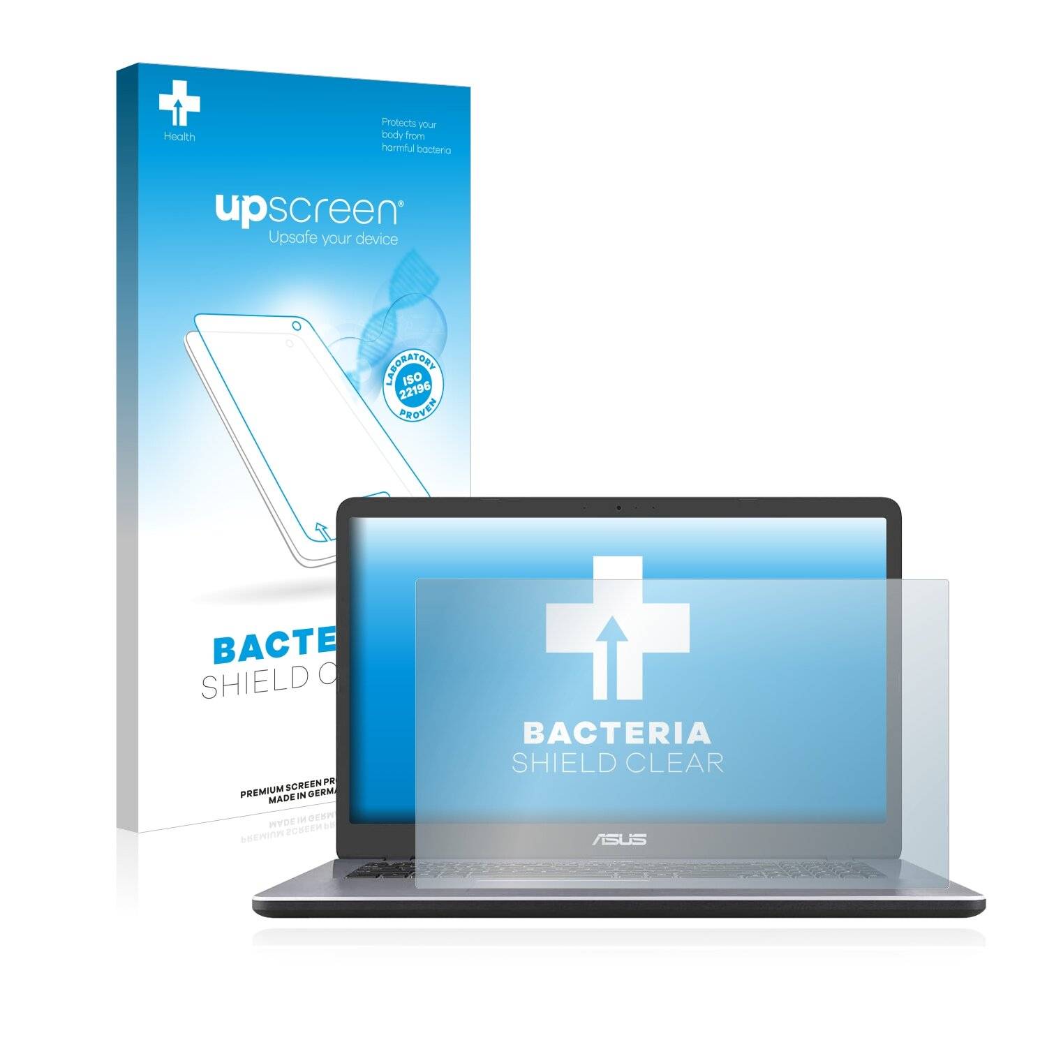 upscreen Bacteria Shield Clear Premium Antibakterielle Displayschutzfolie für Asus VivoBook