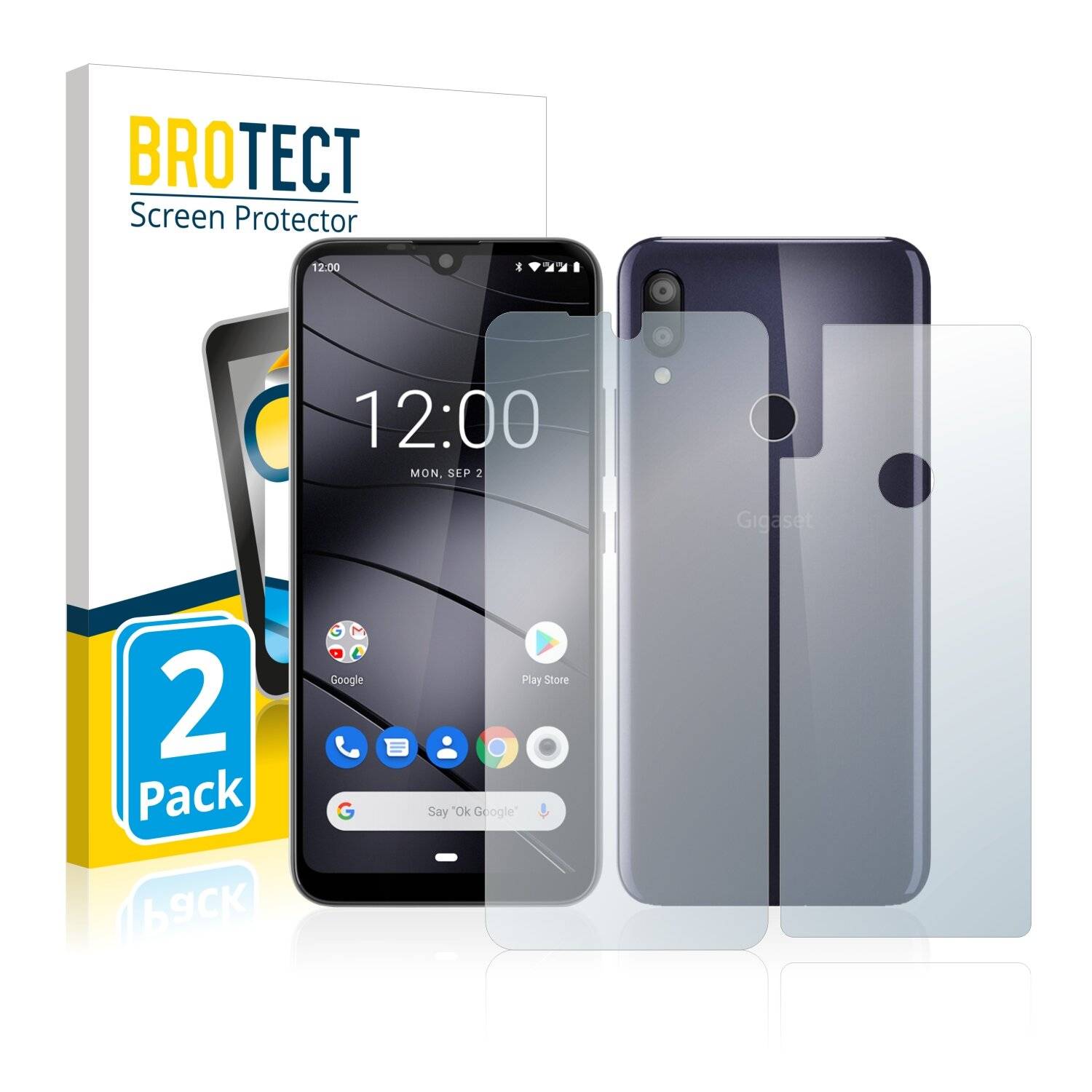 2x BROTECT HD-Clear Displayschutzfolie für Gigaset GS190 (Vorder +