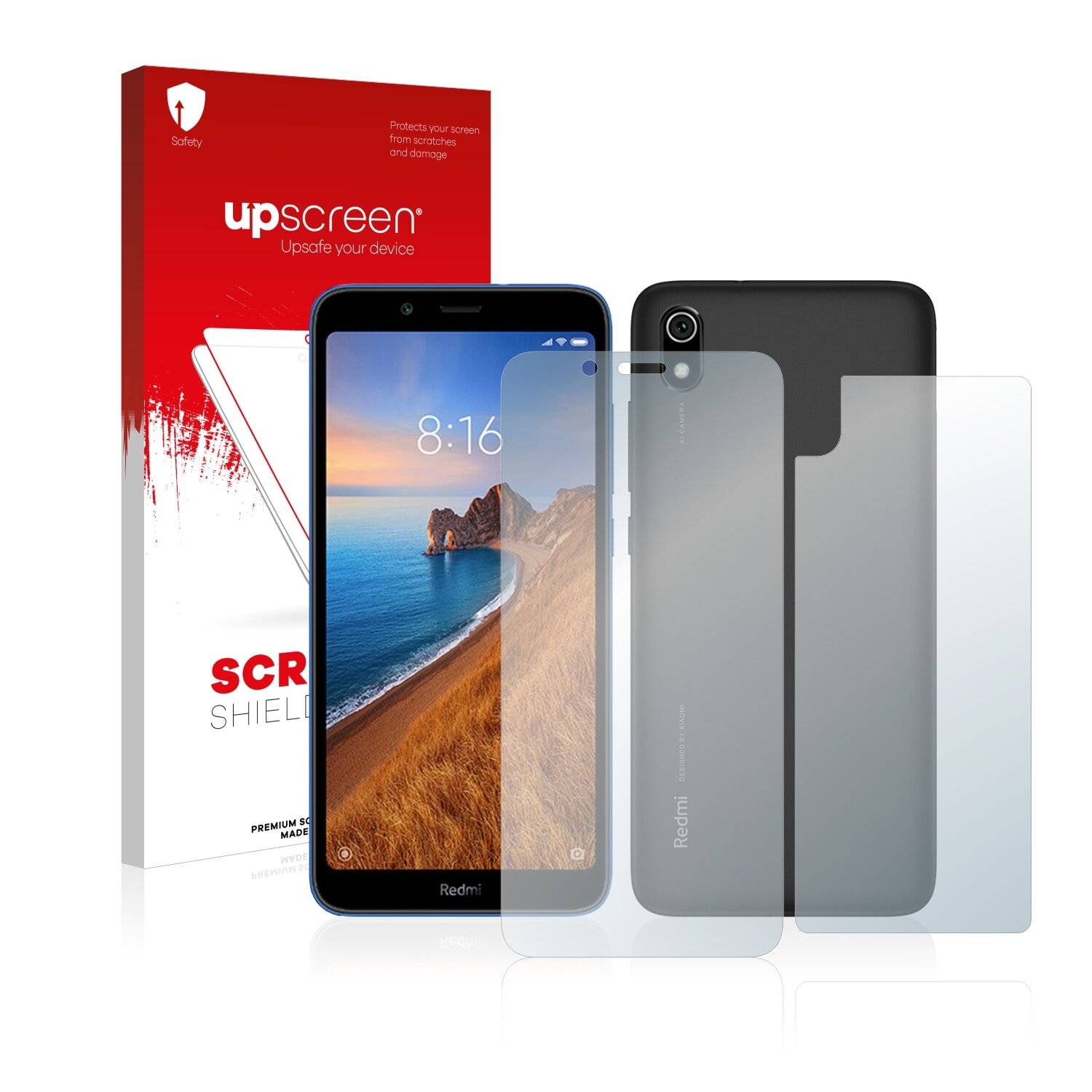 upscreen Scratch Shield Clear Premium Displayschutzfolie für Xiaomi Redmi 7A (Vorder +