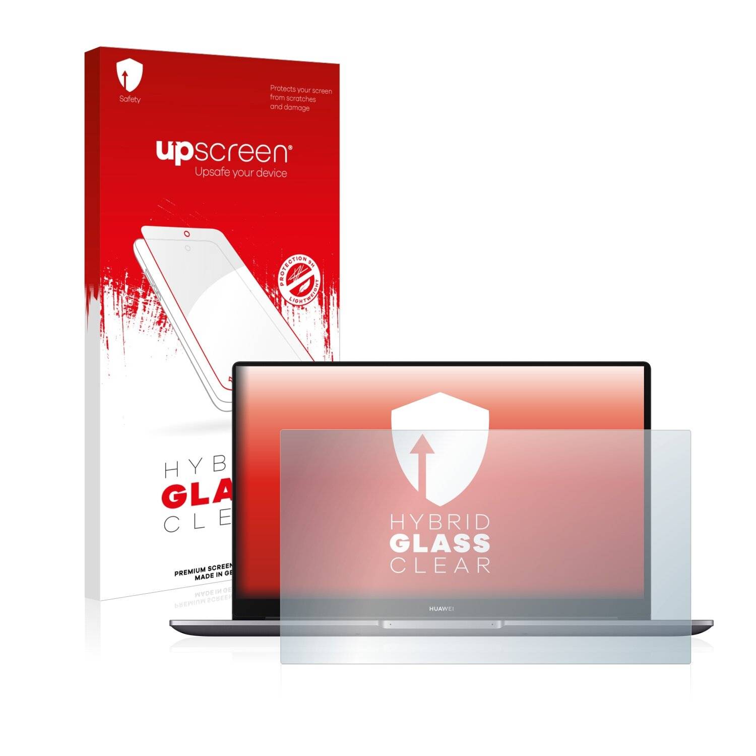 upscreen Hybrid Glass Clear Premium Schutzglas Folie für Huawei MateBook D 15