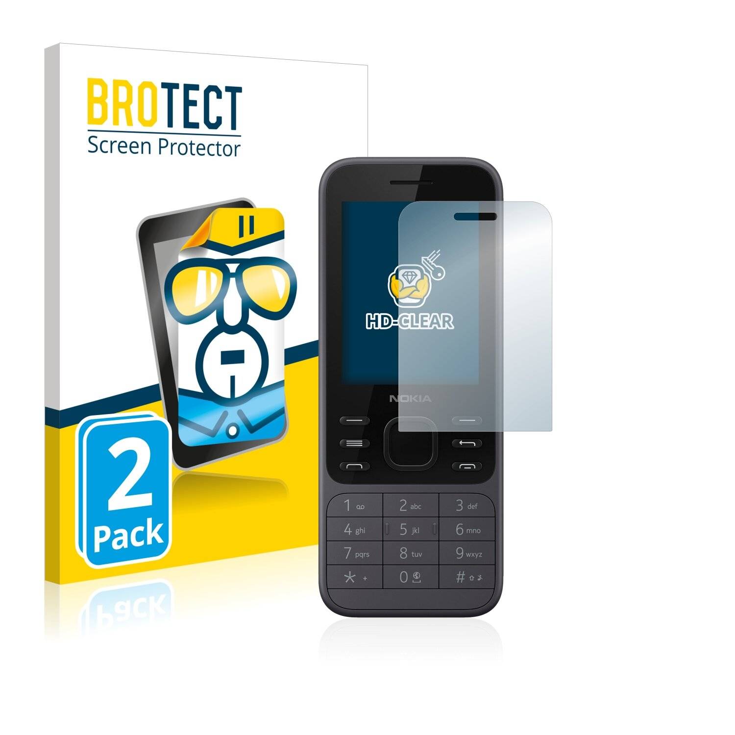 2x BROTECT HD-Clear Displayschutzfolie für Nokia 6300