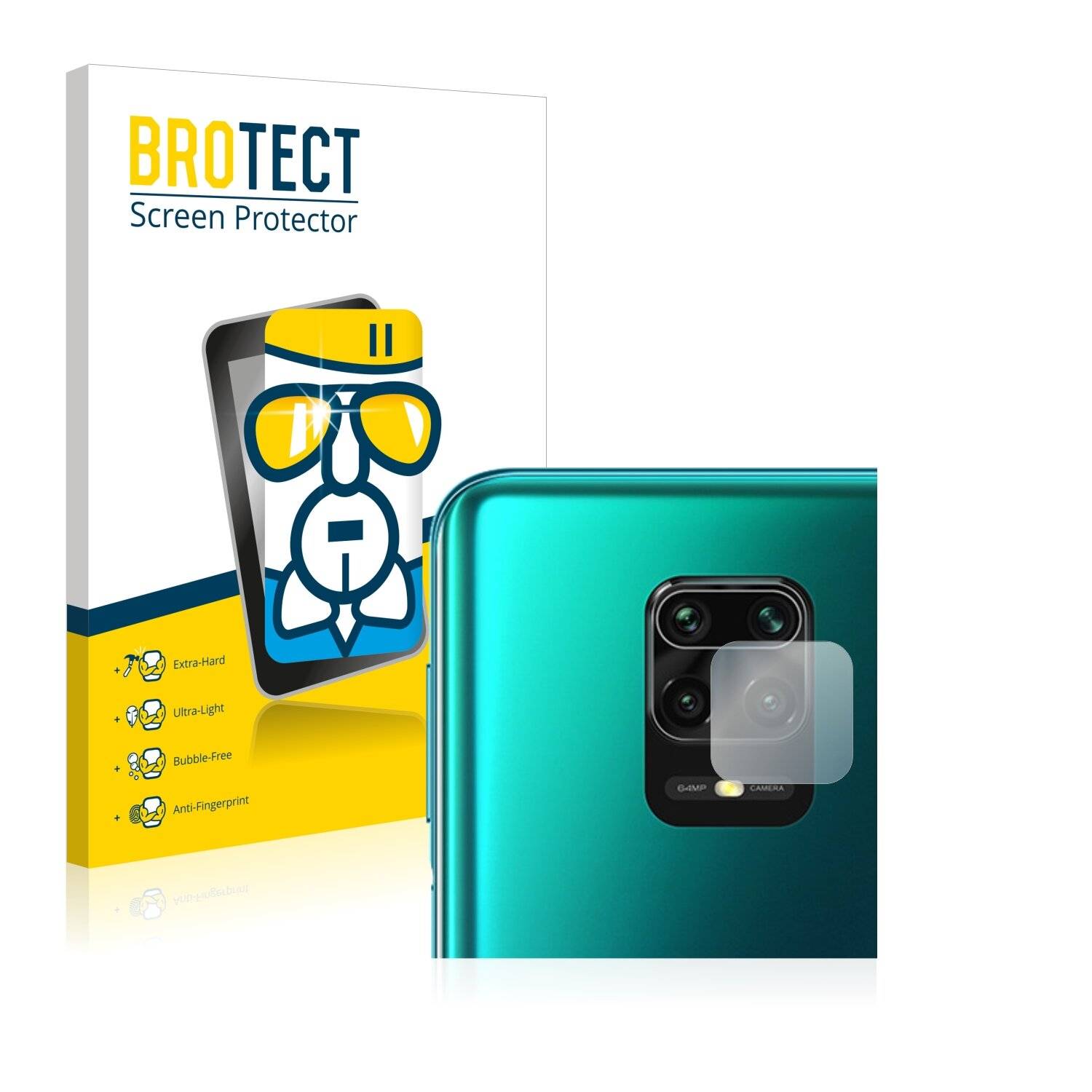 BROTECT AirGlass Schutzglas Folie für Xiaomi Redmi Note 9 Pro Max (NUR
