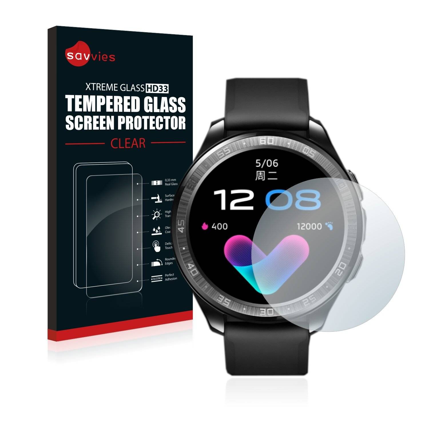 Savvies HD33 Clear Schutzglas für Vivo Watch (46