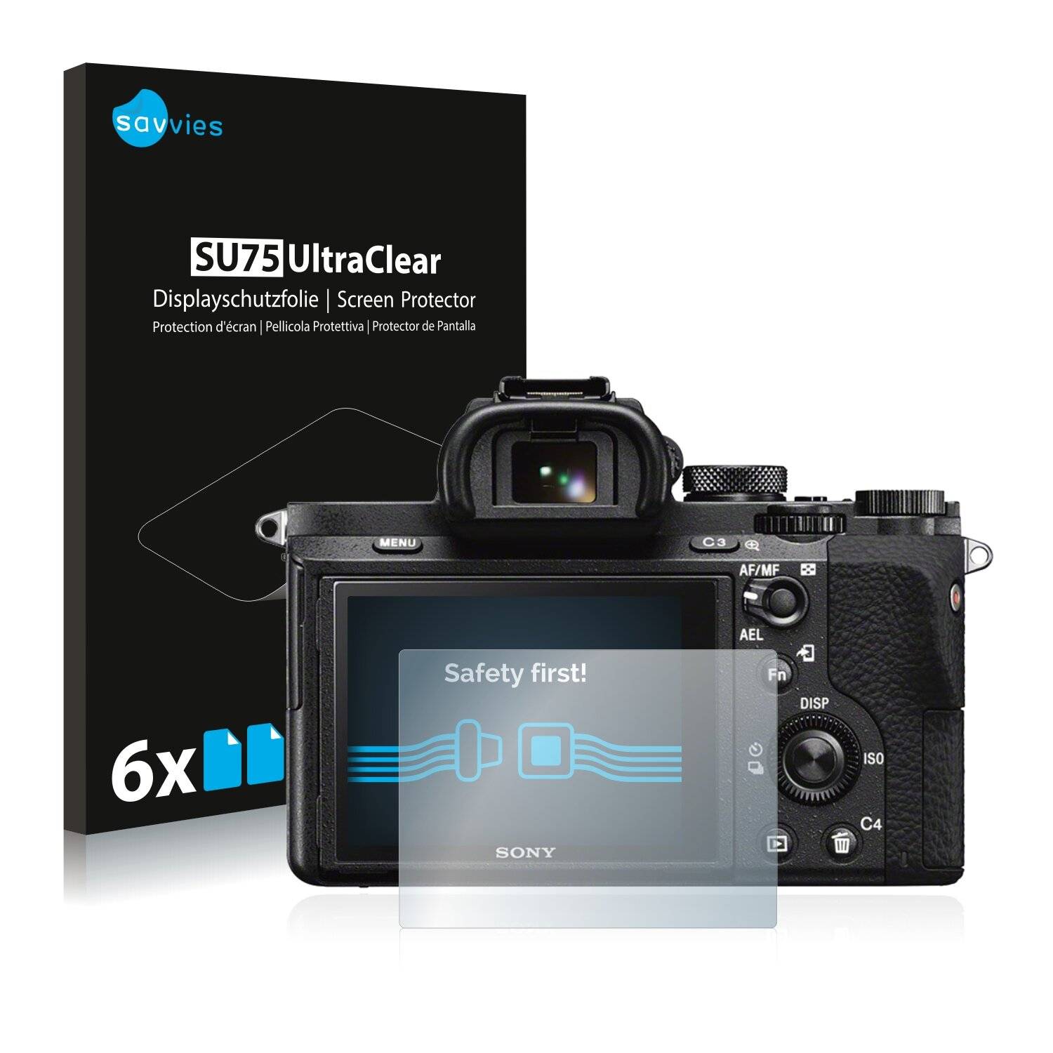 6x Savvies SU75 Displayschutzfolie für Sony Alpha 7 II