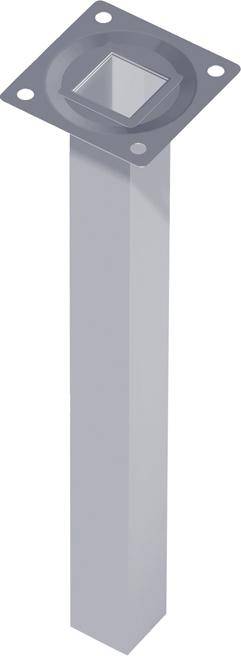 Stahlrohrmöbelfüsse silberfarb.200mm eckig