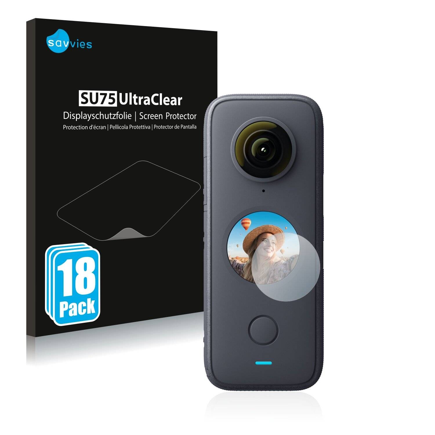 18x Savvies SU75 Displayschutzfolie für Insta360 One