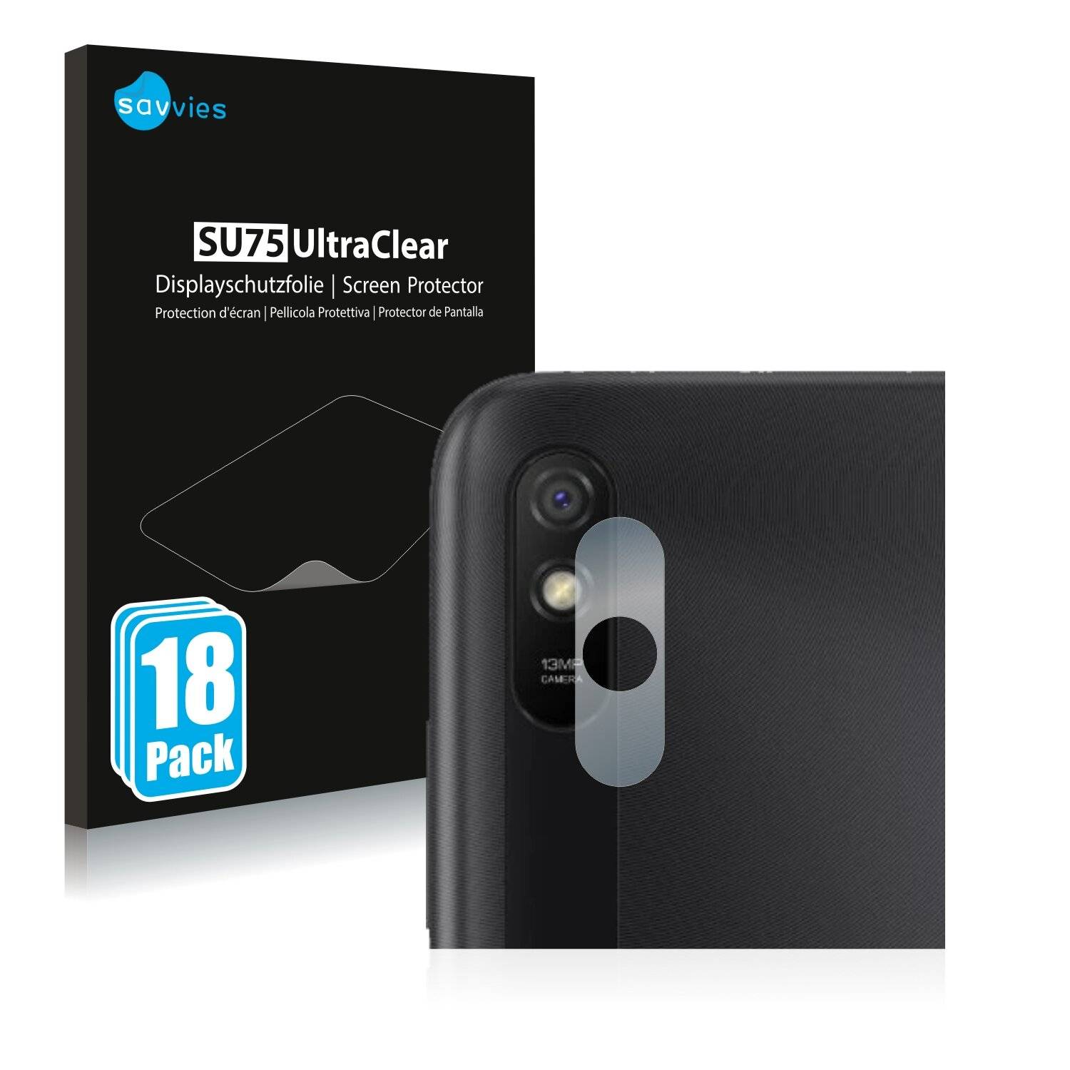 18x Savvies SU75 Displayschutzfolie für Xiaomi Redmi 9A (NUR