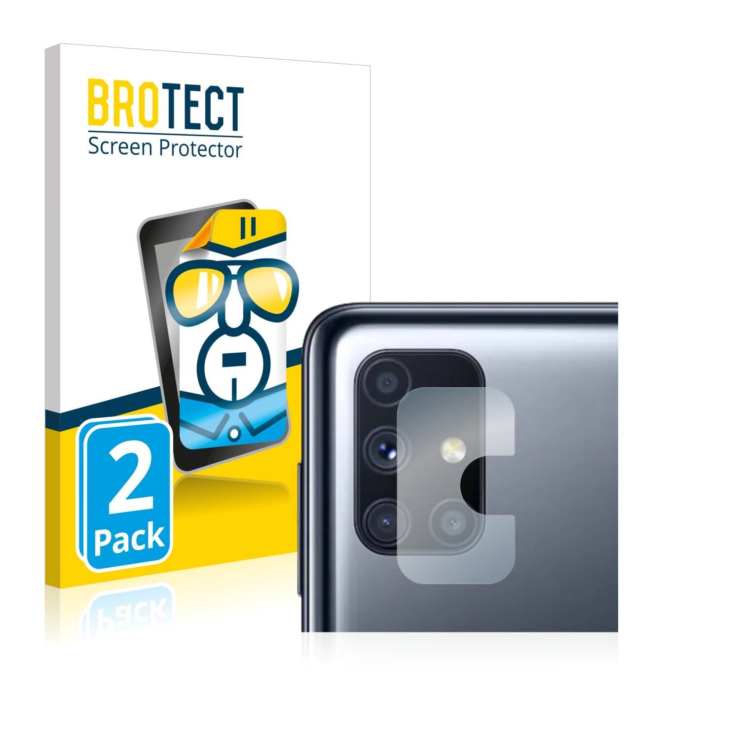 2x BROTECT HD-Clear Displayschutzfolie für Samsung Galaxy M51 (NUR