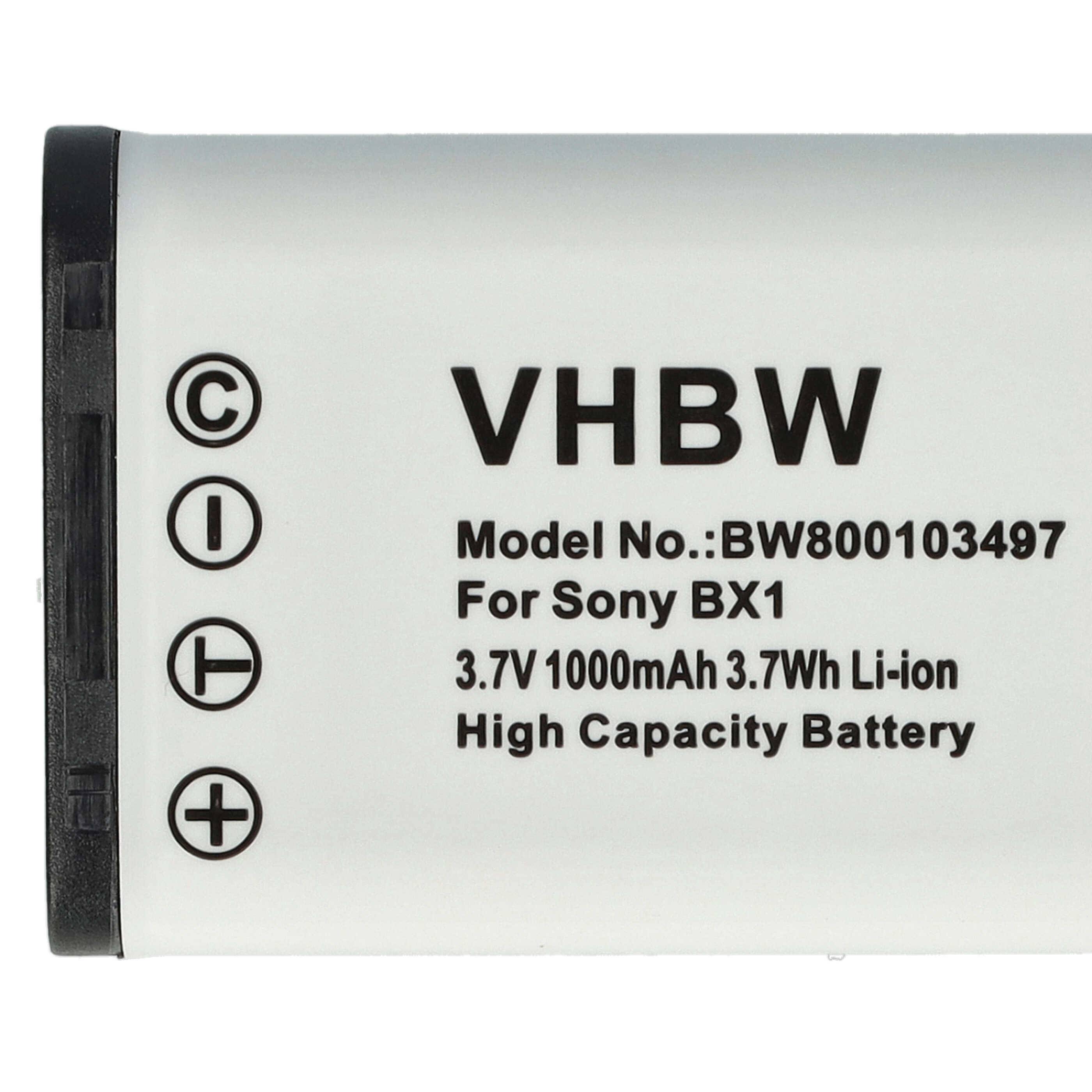 vhbw 3x Akku kompatibel mit Sony Cybershot DSC-RX100M6, DSC-RX100M7, DSC-RX100 Mark 6, DSC-RX100 Mark5 Kamera (1000 mAh, 3,6 V, Li-Ion)