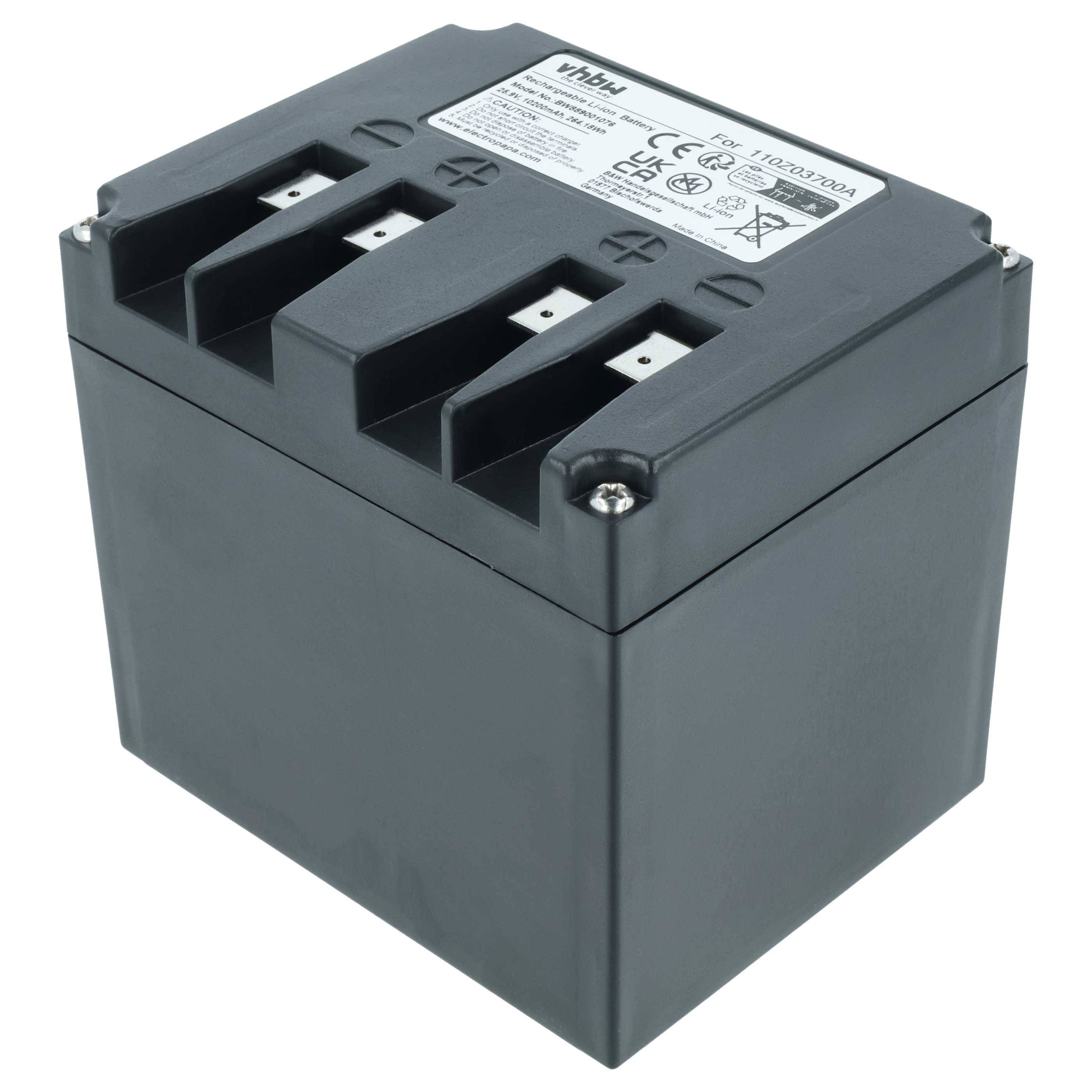 vhbw Akku kompatibel mit Wiper LB3210 Evolution K, Runner, LB3210, One, LB2150, One Xh, LB75 Rasenroboter Rasenmäher (10,2Ah, 25,9V Li-Ion)