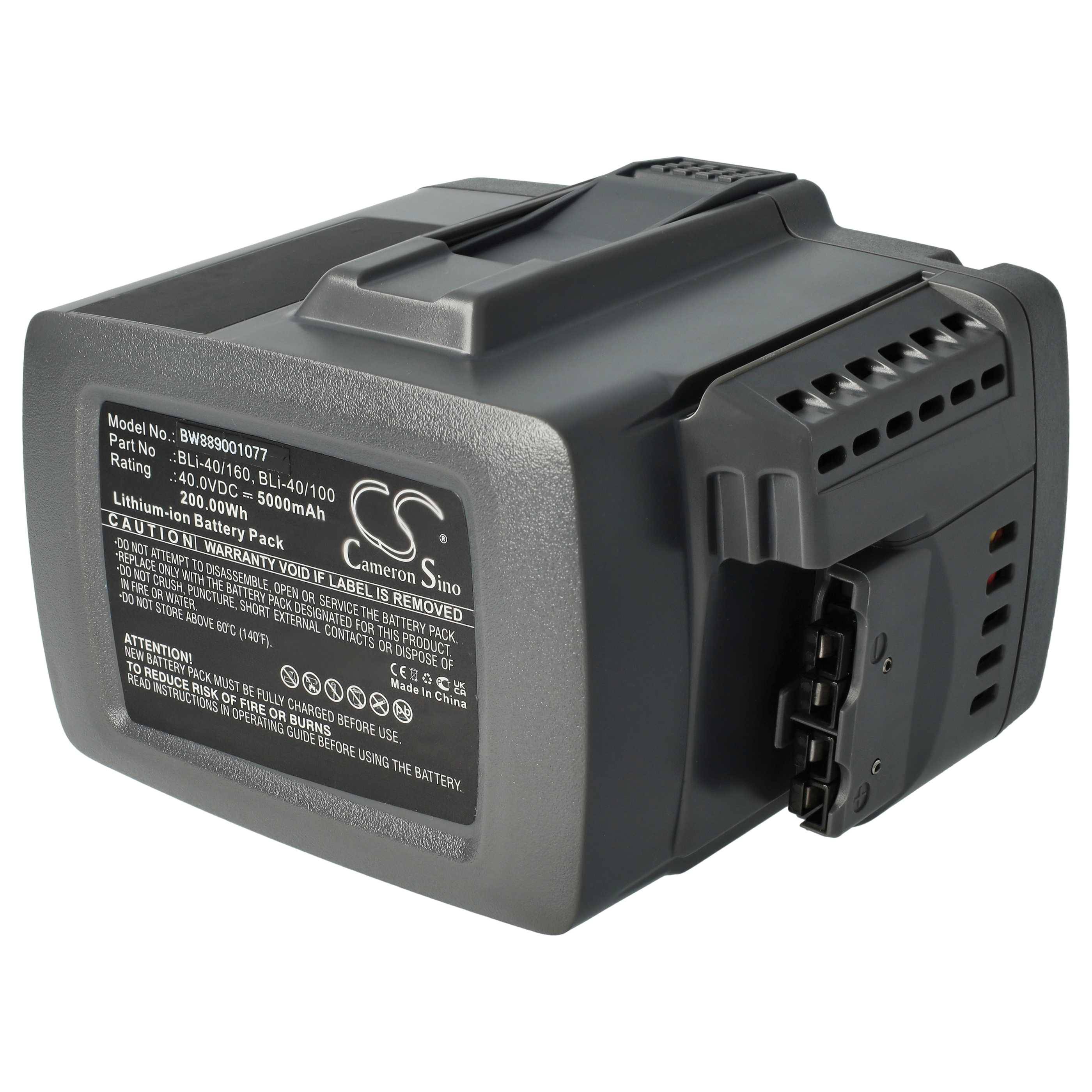 vhbw Akku Ersatz für Gardena 9842, BLi-40/160, BLi-40/100, 9843-20, 28311, 9843 für Rasenmäher Akku-Gartengerät (5000mAh 40V Li-Ion)