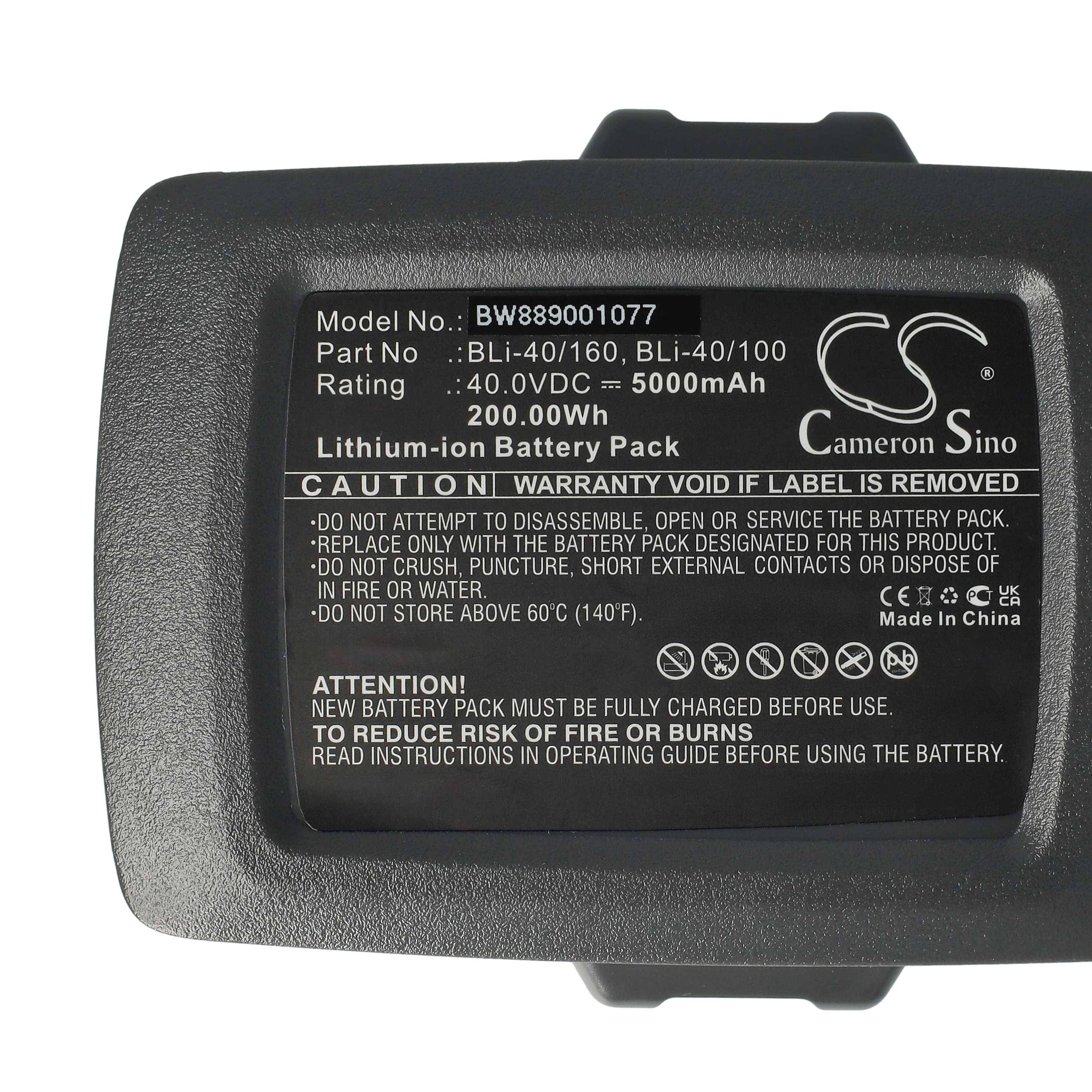 vhbw Akku kompatibel mit Gardena 336LiC, 120iTK4-H530iP4, 120i, 115iL, 436LiB, 115iHD45, 5033 Rasenmäher Akku-Gartengerät (5000mAh 40V Li-Ion)