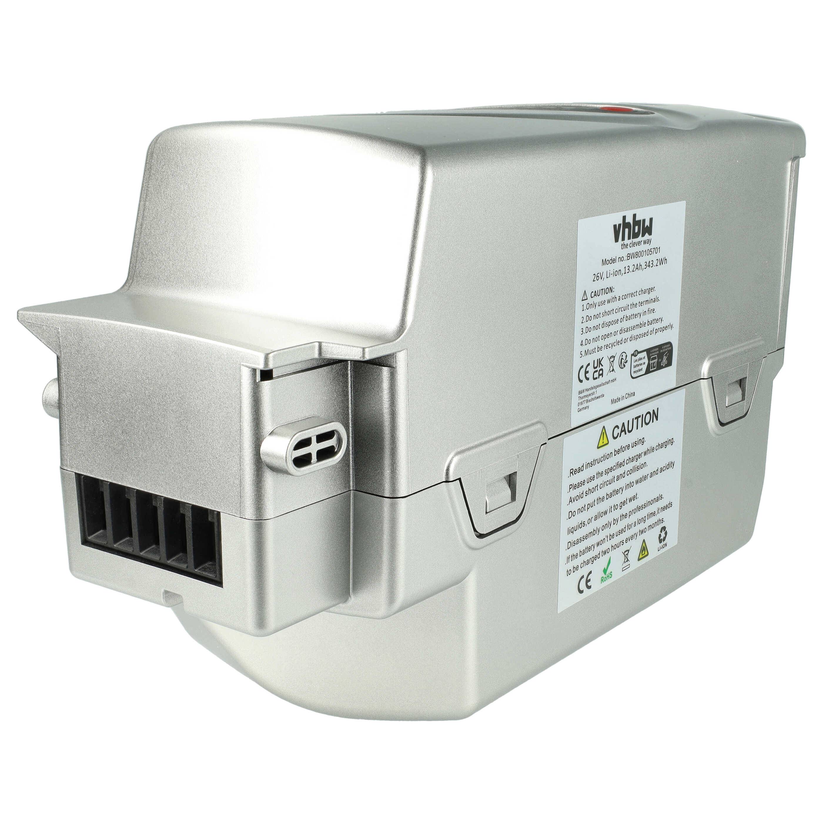 vhbw Akku kompatibel mit Victoria S-Serie XT, Sevilla, NLD 03, Toulouse, Sevilla SE E-Bike (13,2 Ah, 25,2 V, Li-Ion) - Grau