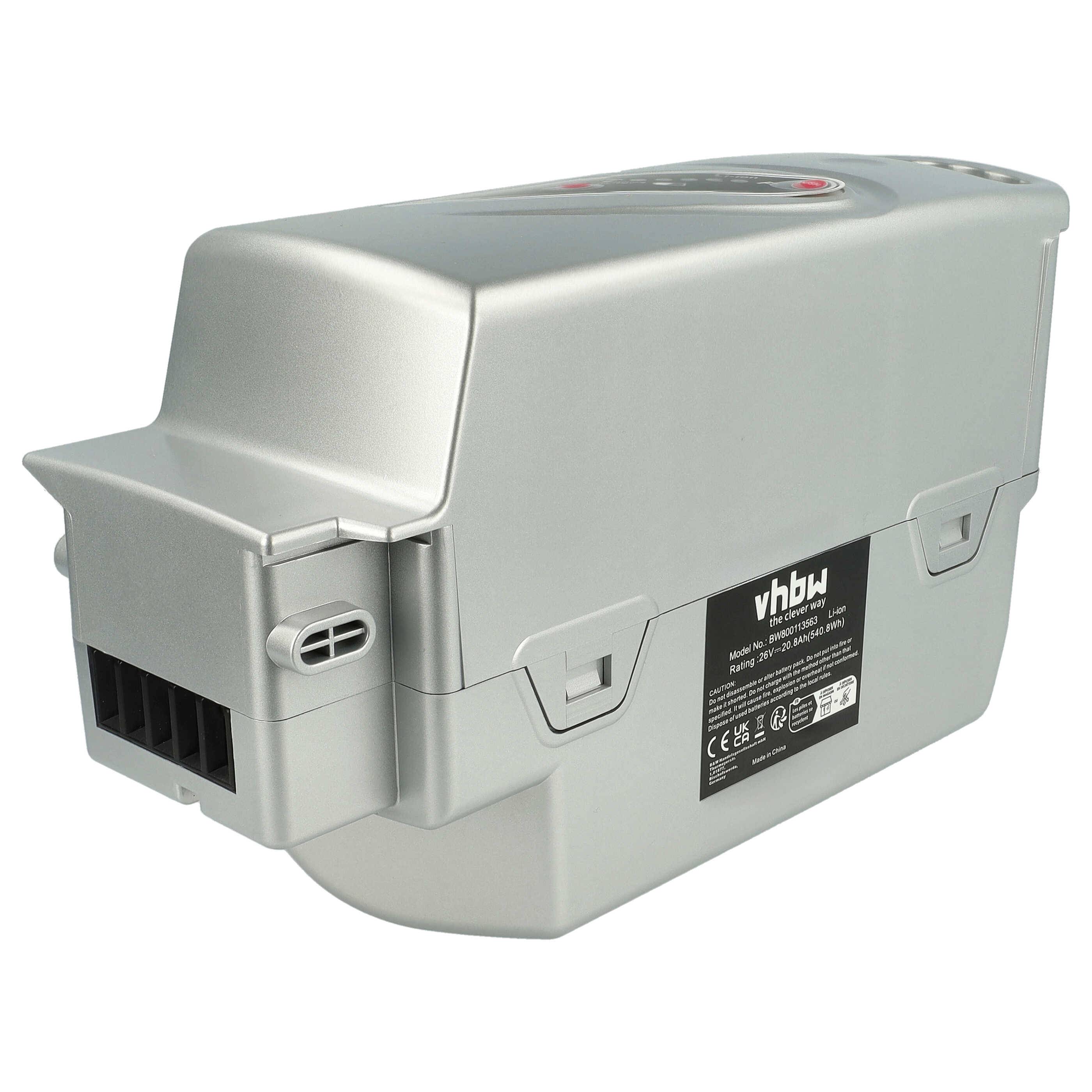 vhbw Akku kompatibel mit Panasonic Flyer C4 Premium, C5 Deluxe, C5, C7+, C5 Premium, C6 E-Bike Elektrofahrrad (20,8 Ah, 25,2 V, Li-Ion) - Silber