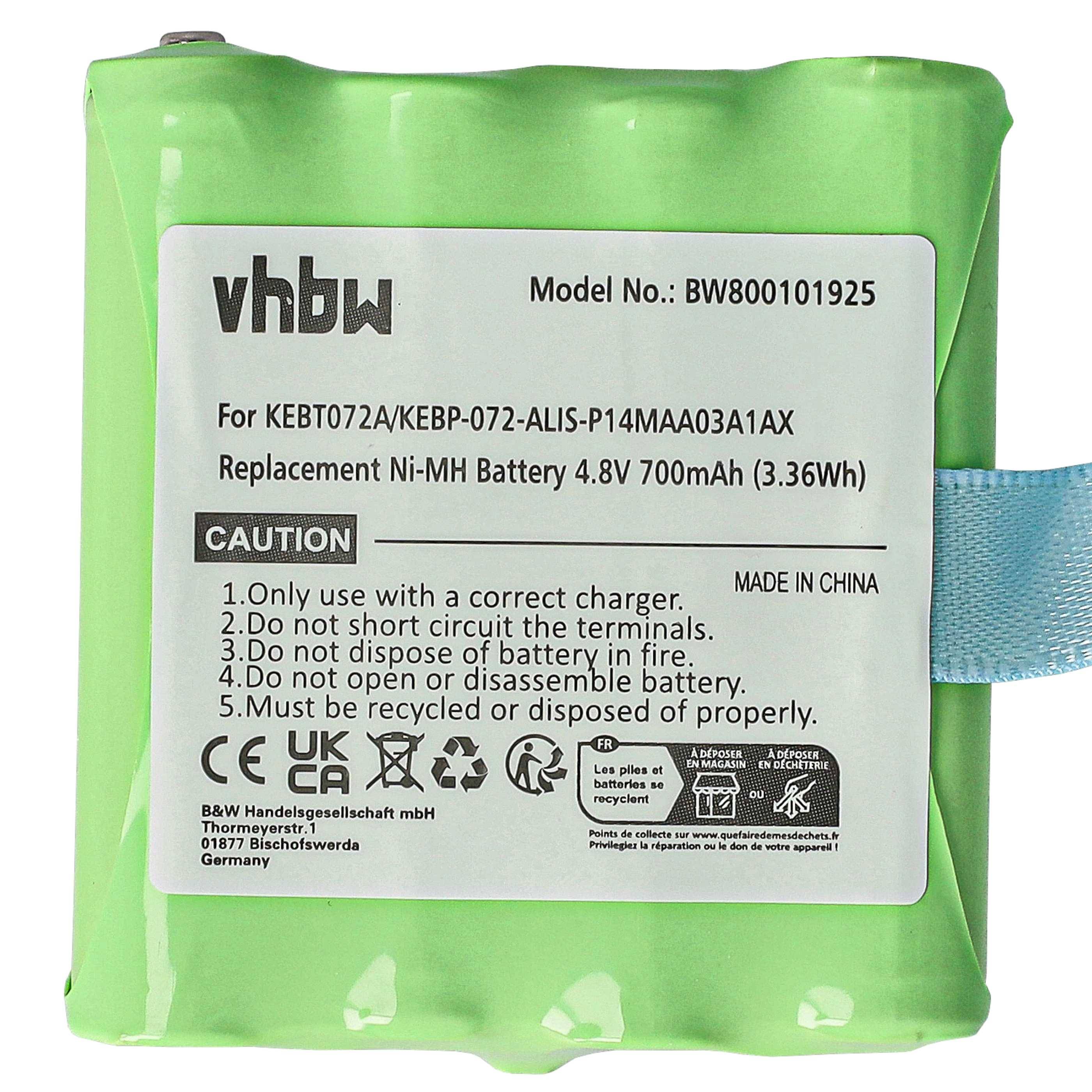 vhbw 10x Akku Ersatz für Motorola LIS-P14MAA03A1AX, BP-38, IXNN4002B für Funkgerät, Walkie Talkie (700 mAh, 4,8 V, NiMH)