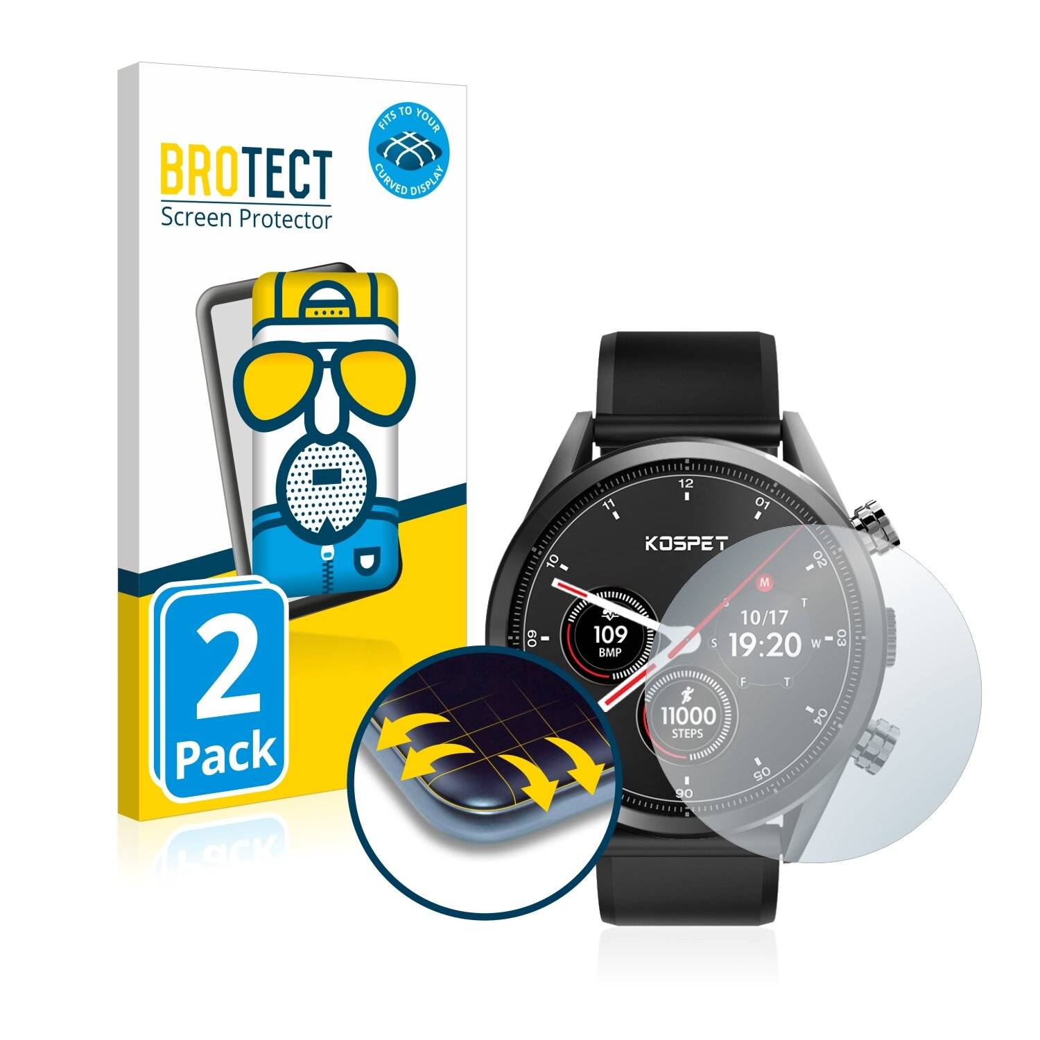 2x BROTECT Flex Matte Full-Cover Displayschutzfolie für Kospet Hope
