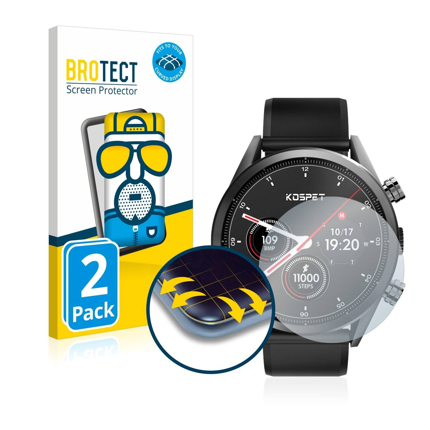 2x BROTECT Flex Matte Full-Cover Displayschutzfolie für Kospet