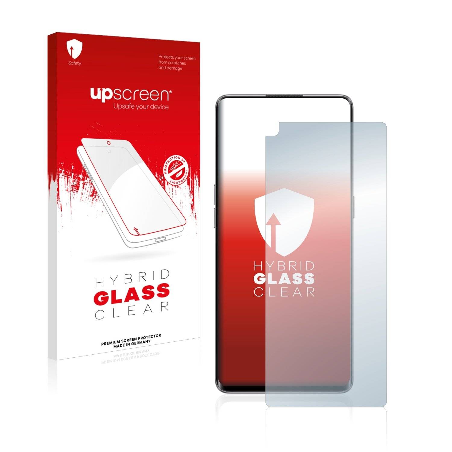 upscreen Hybrid Glass Clear Premium Schutzglas Folie für Oppo Reno