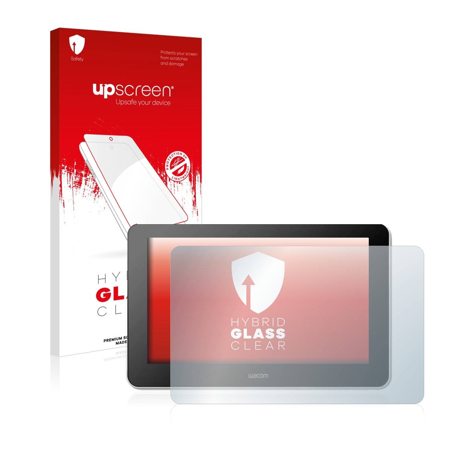 upscreen Hybrid Glass Clear Premium Schutzglas Folie für Wacom One Creative Pen