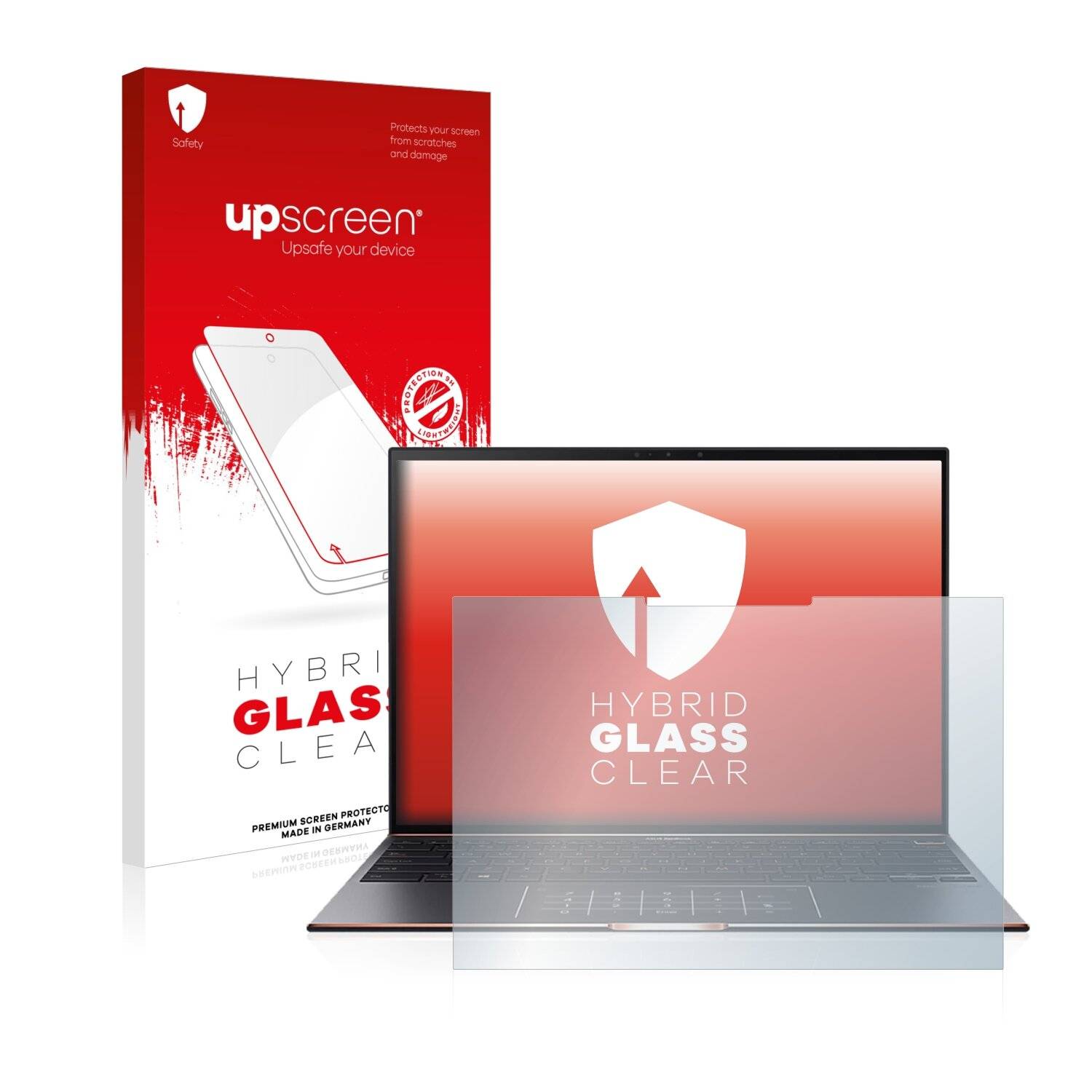 upscreen Hybrid Glass Clear Premium Schutzglas Folie für Asus ZenBook S