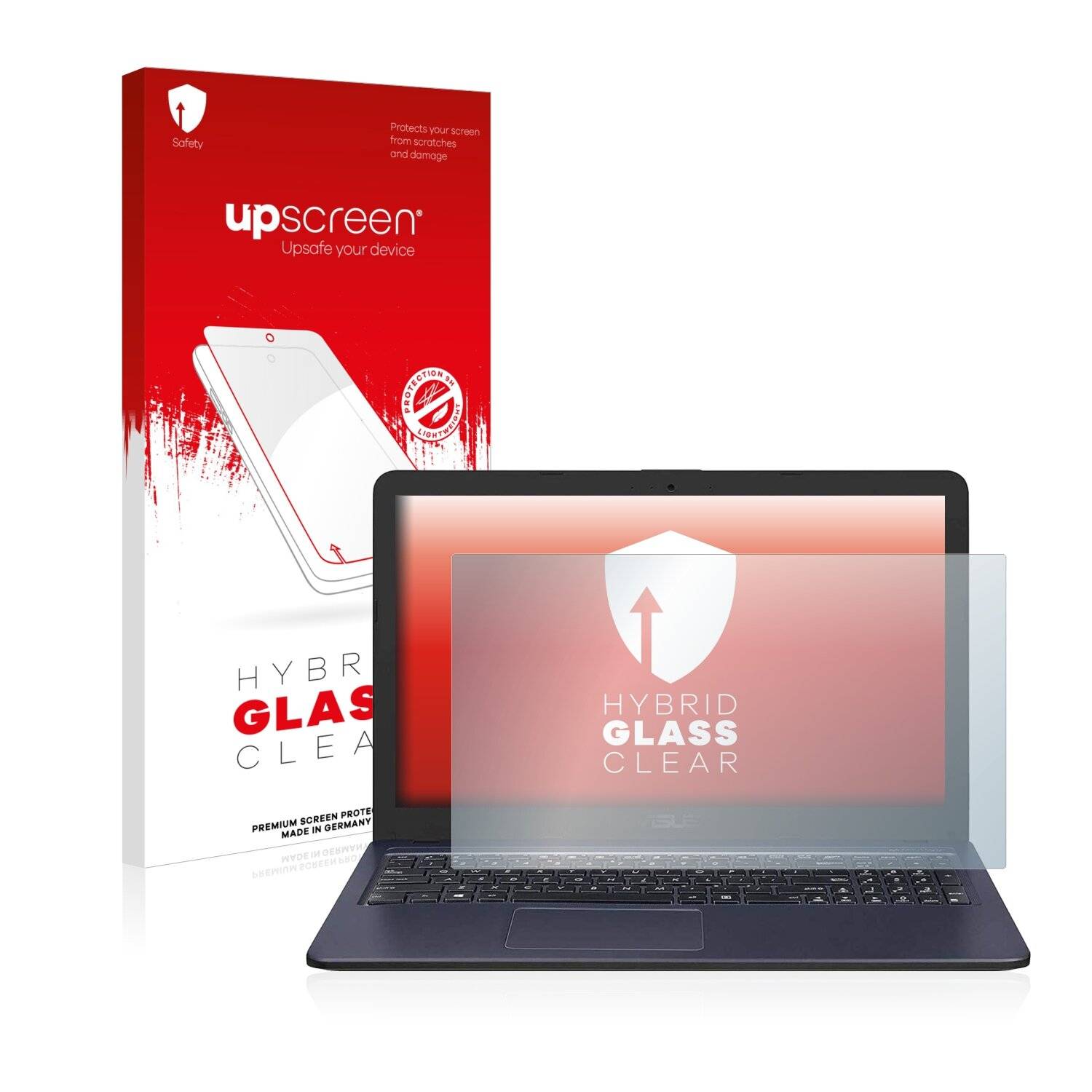 upscreen Hybrid Glass Clear Premium Schutzglas Folie für Asus