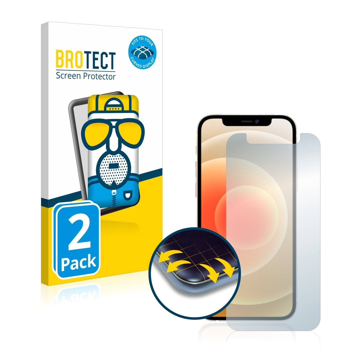2x BROTECT Flex Matte Full-Cover Displayschutzfolie für Apple iPhone 12