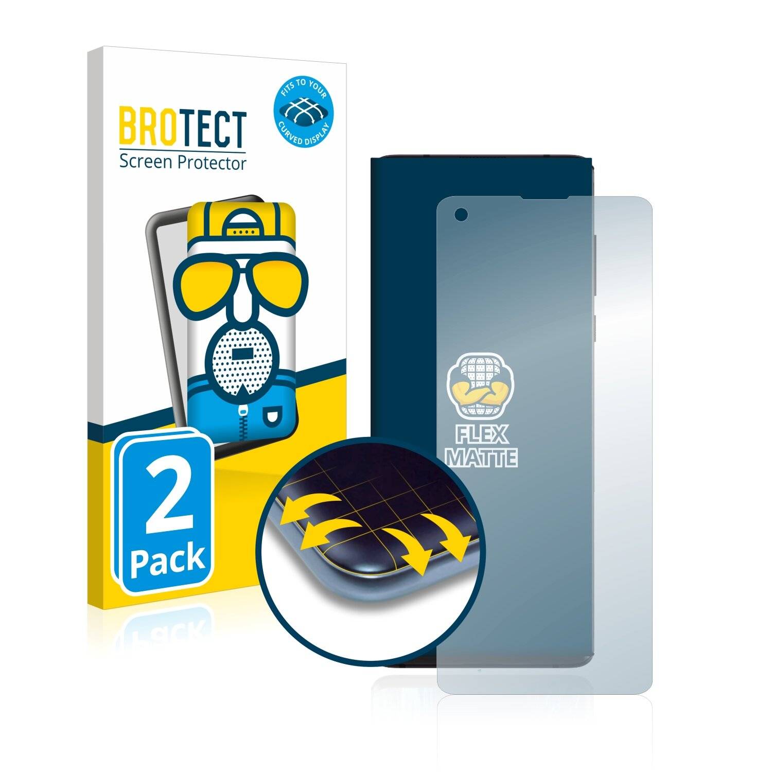 2x BROTECT Flex Matte Full-Cover Displayschutzfolie für Motorola