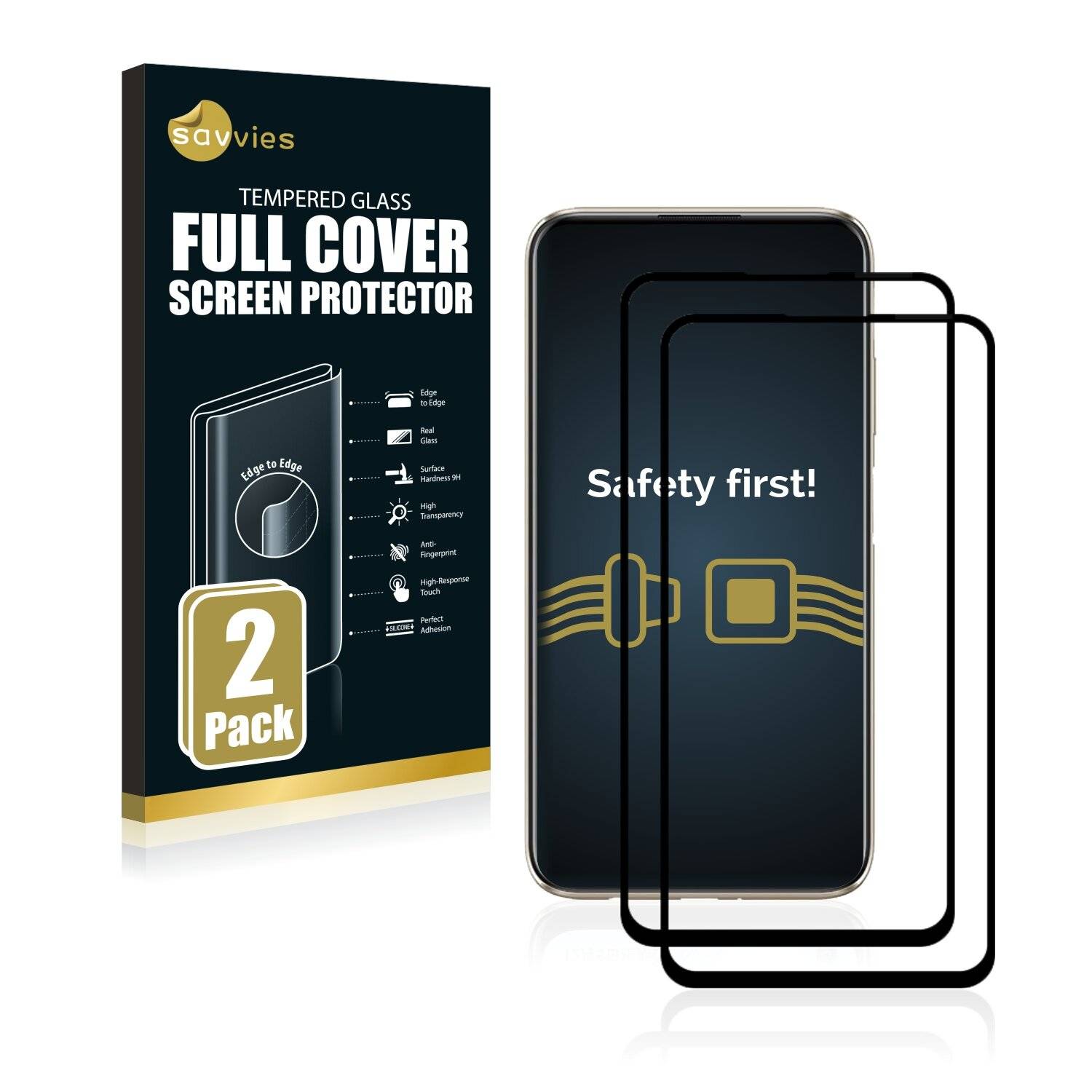 2x Savvies® Xtreme Glass 2.5D Full Cover Schutzglas für Huawei P40 Lite