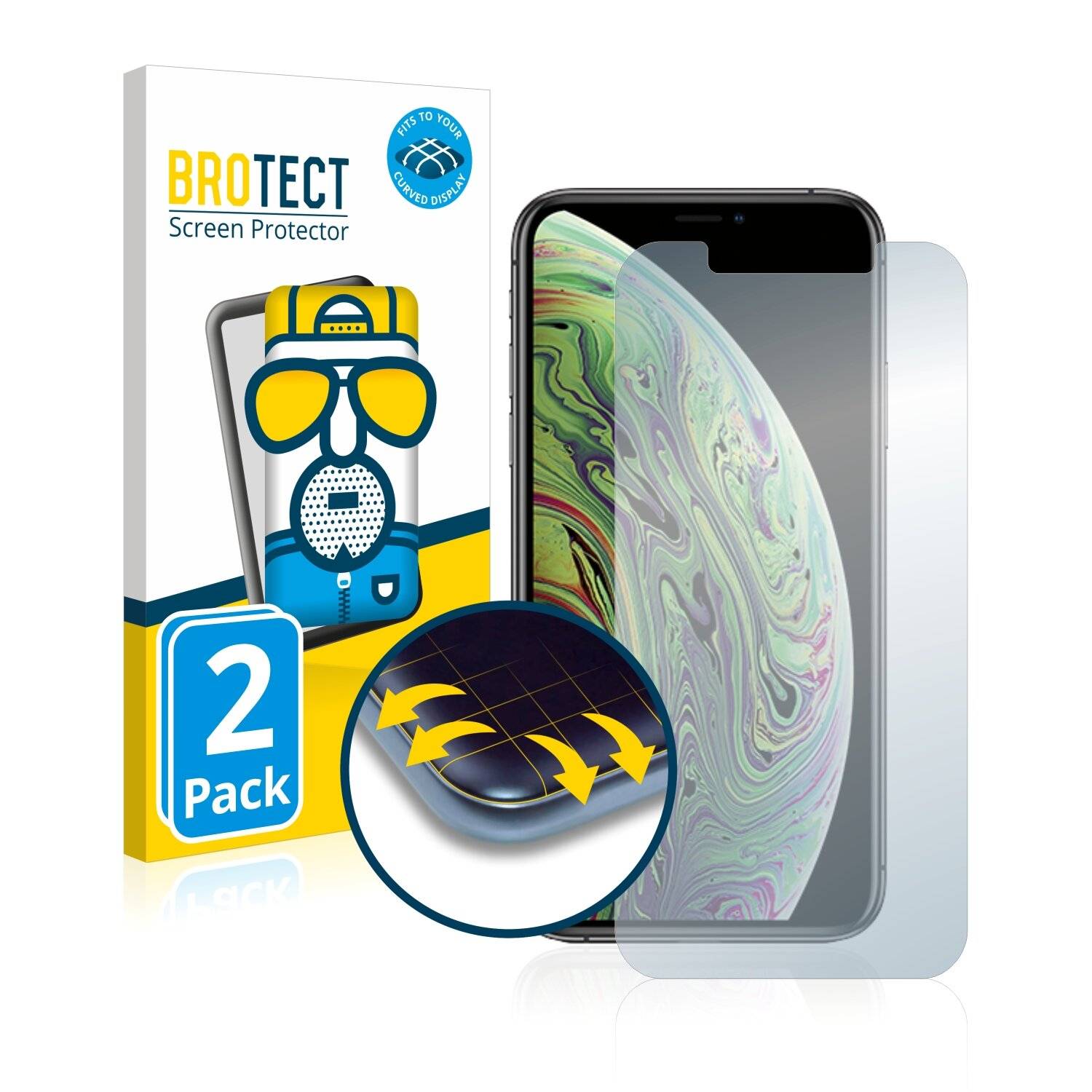 2x BROTECT Flex Matte Full-Cover Displayschutzfolie für Apple iPhone