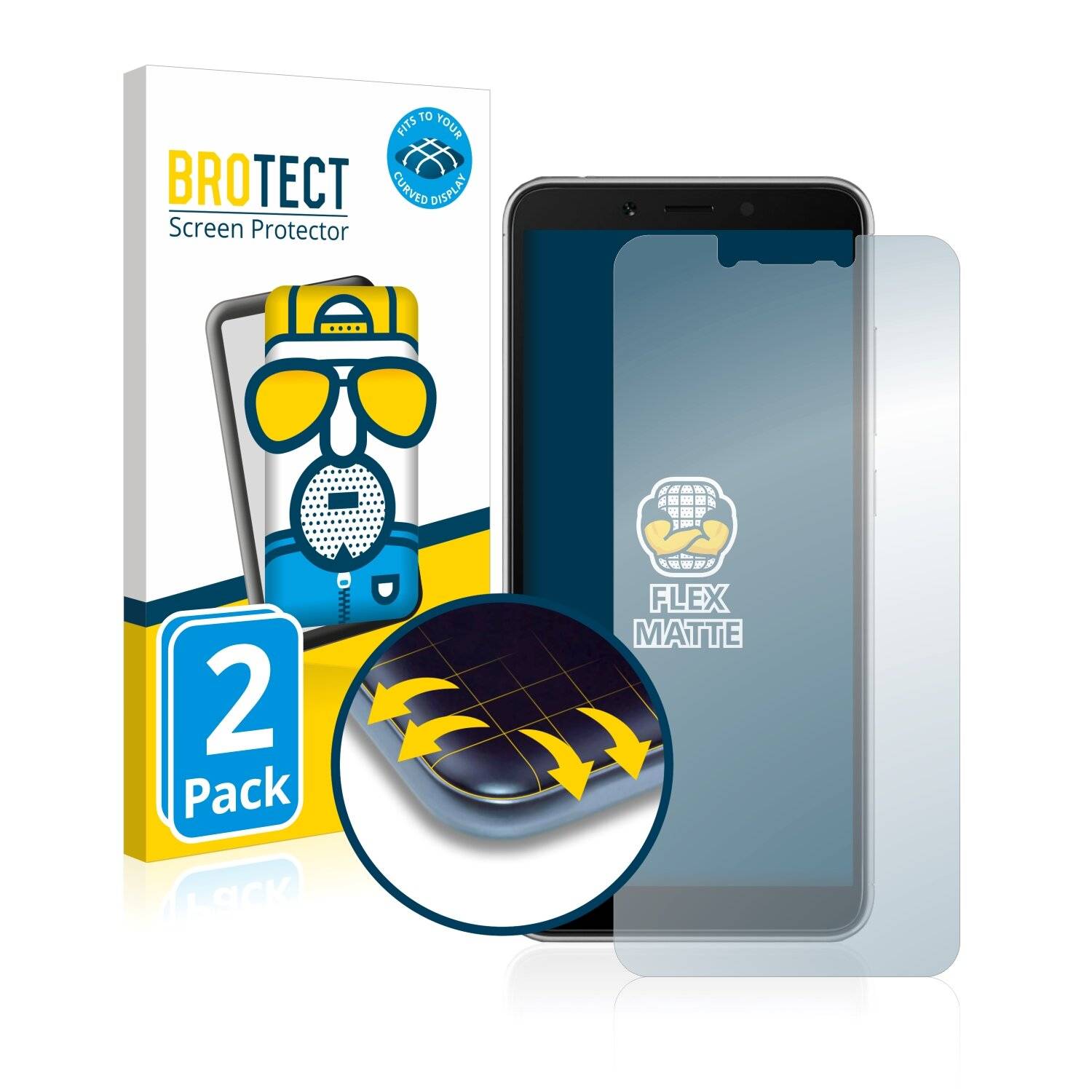 2x BROTECT Flex Matte Full-Cover Displayschutzfolie für Xiaomi Redmi