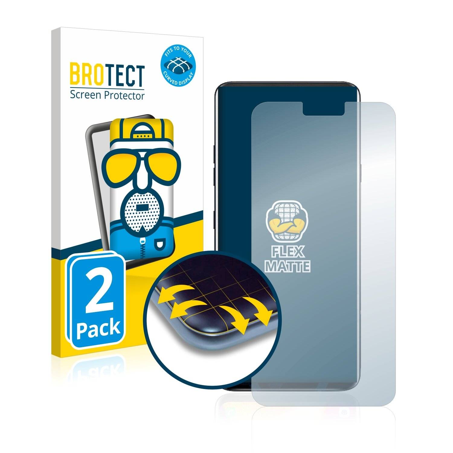 2x BROTECT Flex Matte Full-Cover Displayschutzfolie für LG V40