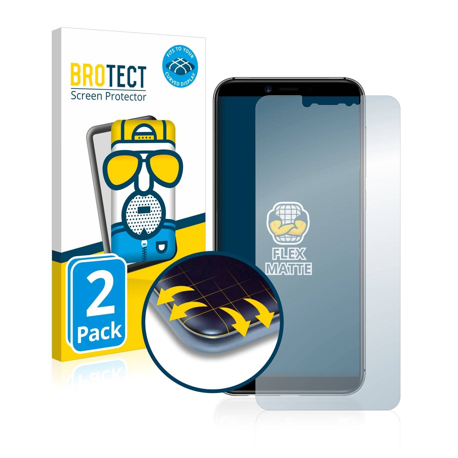 2x BROTECT Flex Matte Full-Cover Displayschutzfolie für Umidigi