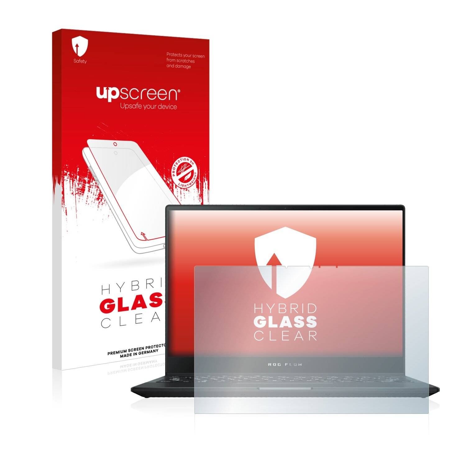 upscreen Hybrid Glass Clear Premium Schutzglas Folie für Asus Rog Flow X13